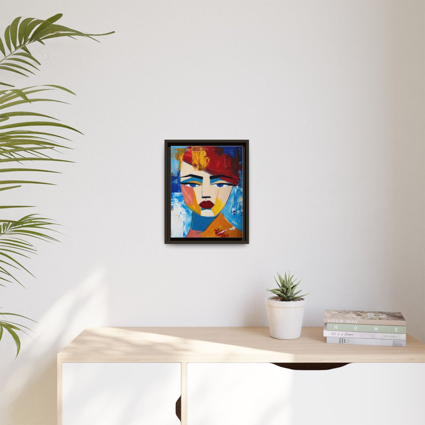 Abstract Colorful Portrait Framed Canvas Art
