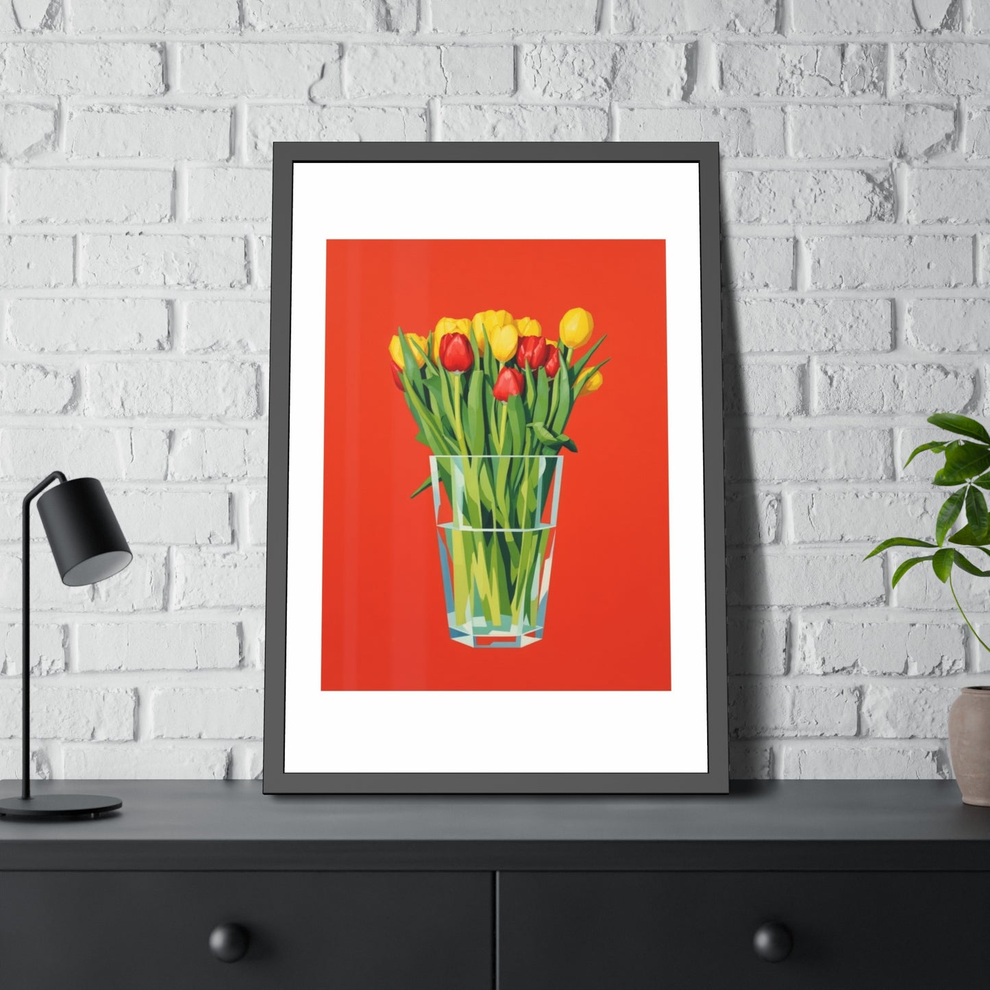 Tulip Bouquet Framed Poster — Bright Floral Wall Art