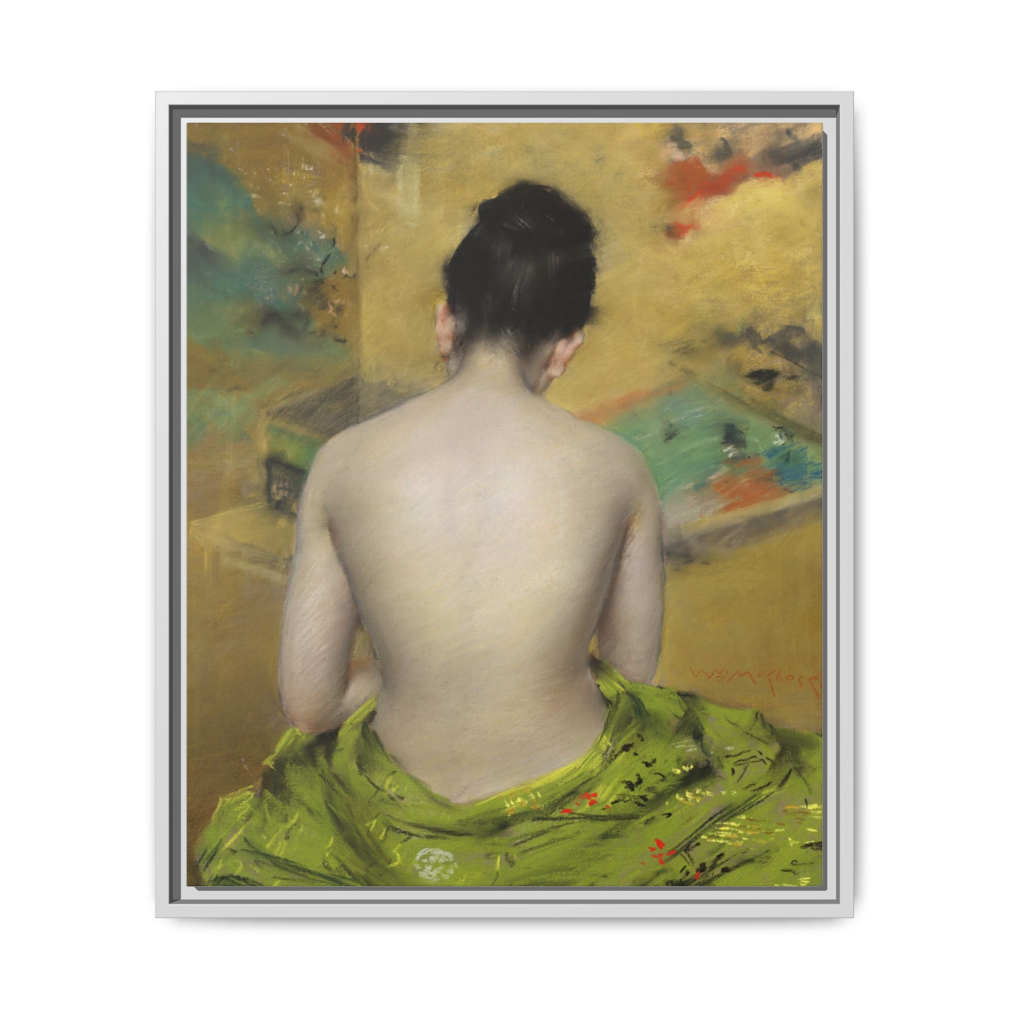 Study of Flesh Color and Gold by William Merritt Chase Framed Matte Canvas Art