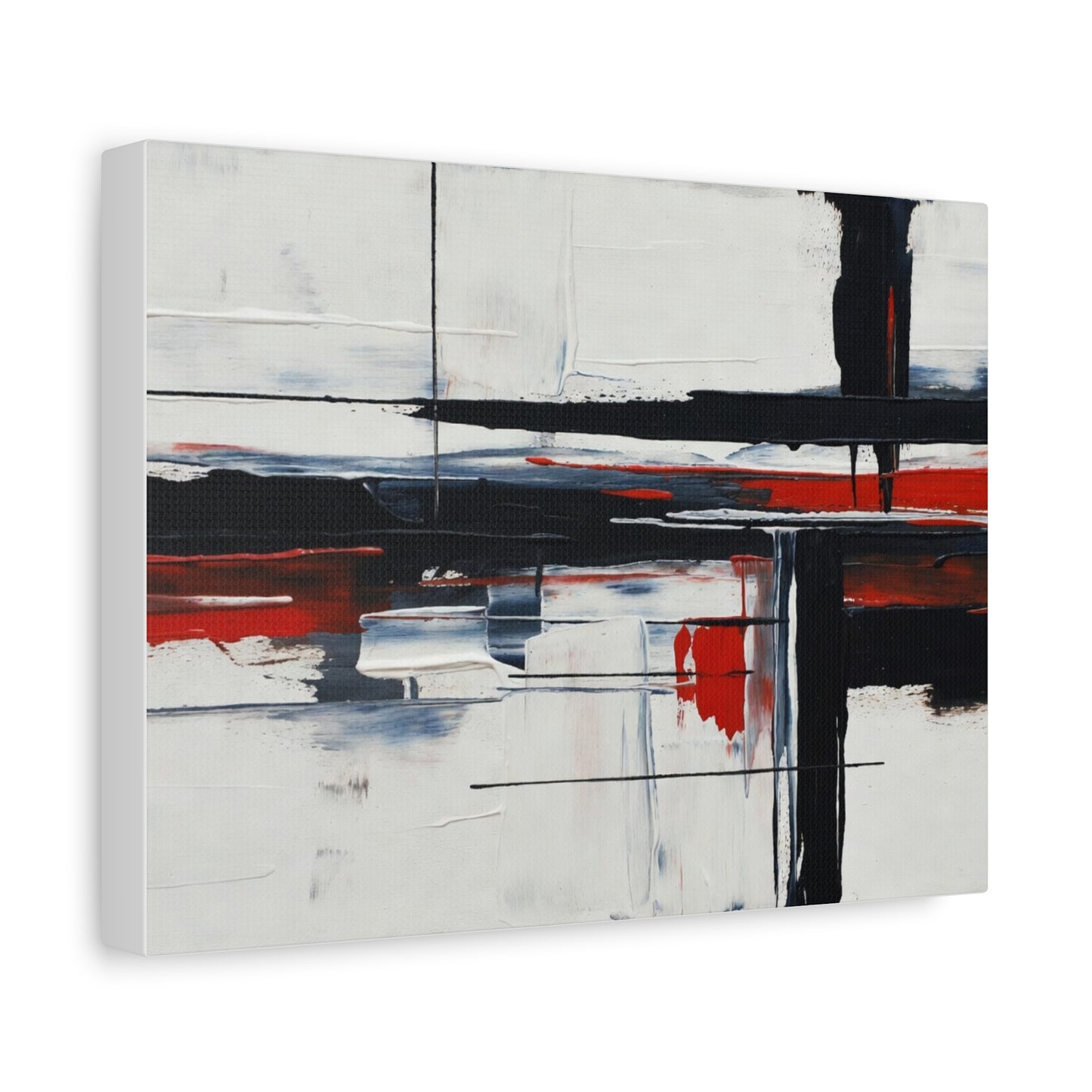 Abstract Red & Black Modern Canvas Art — Matte Stretched 1.25"