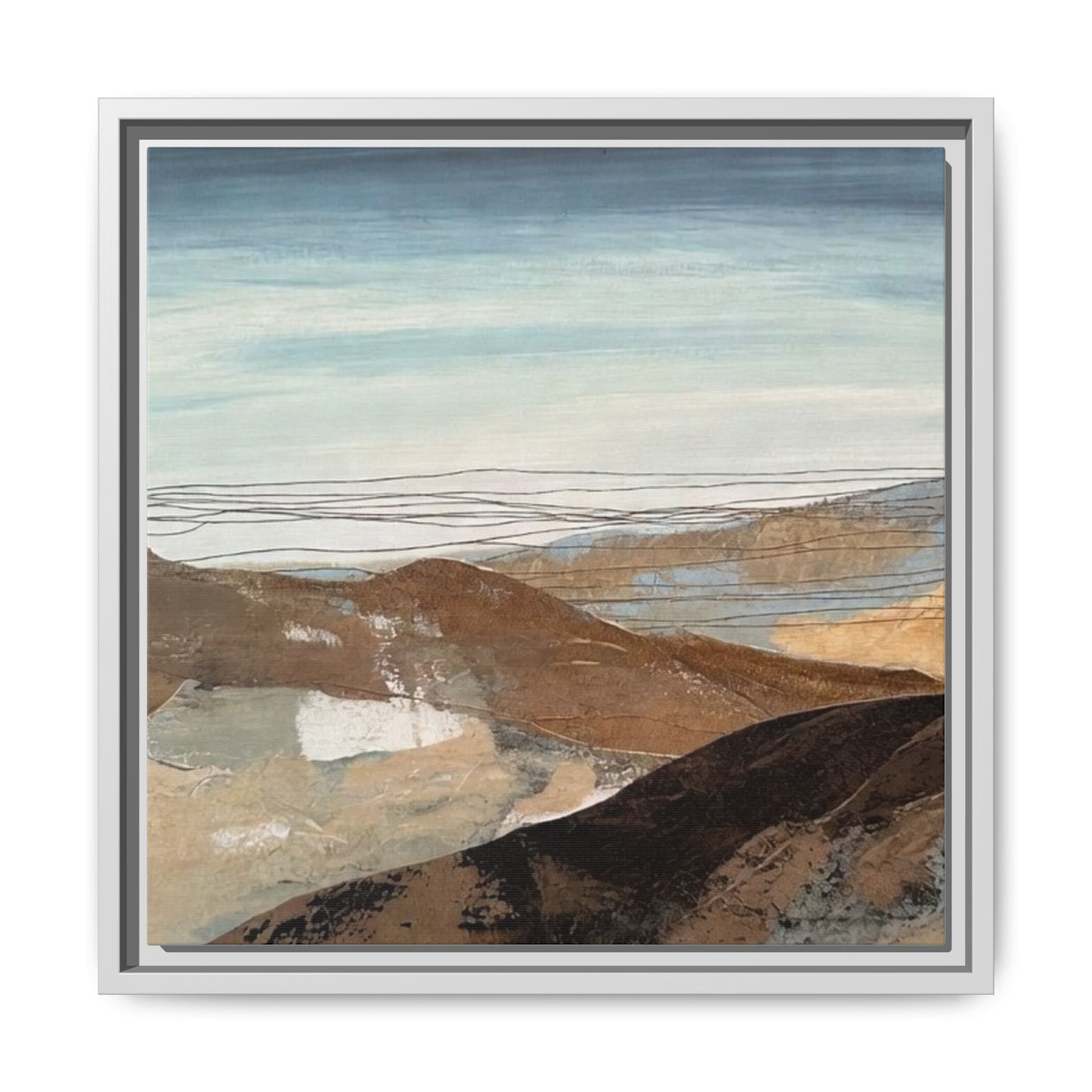 Framed Matte Canvas Art — Serene Abstract Landscape
