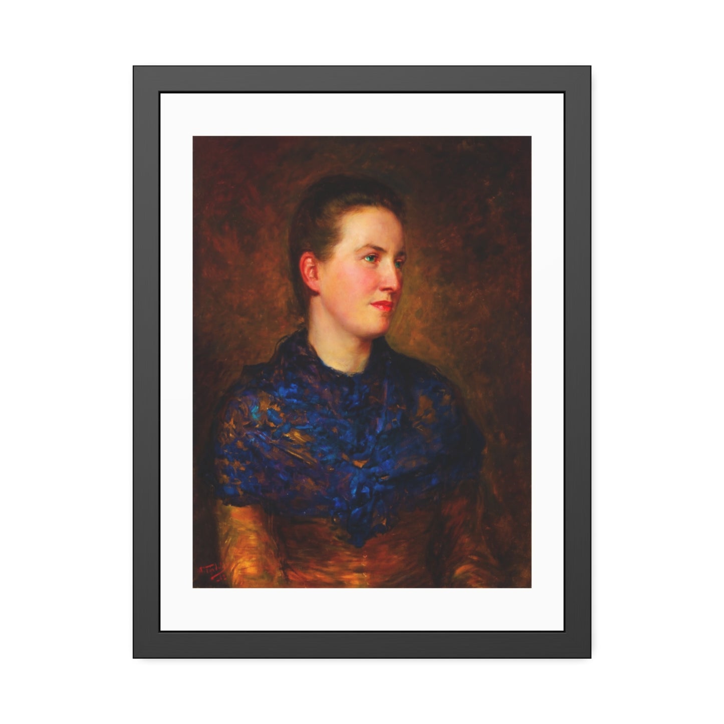 Framed Art Poster — Vintage Portrait Print in Black Frame