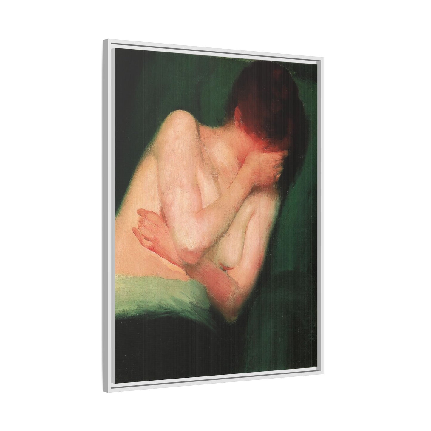 Female Nude by János Vaszary Framed Matte Canvas Wall Art Print