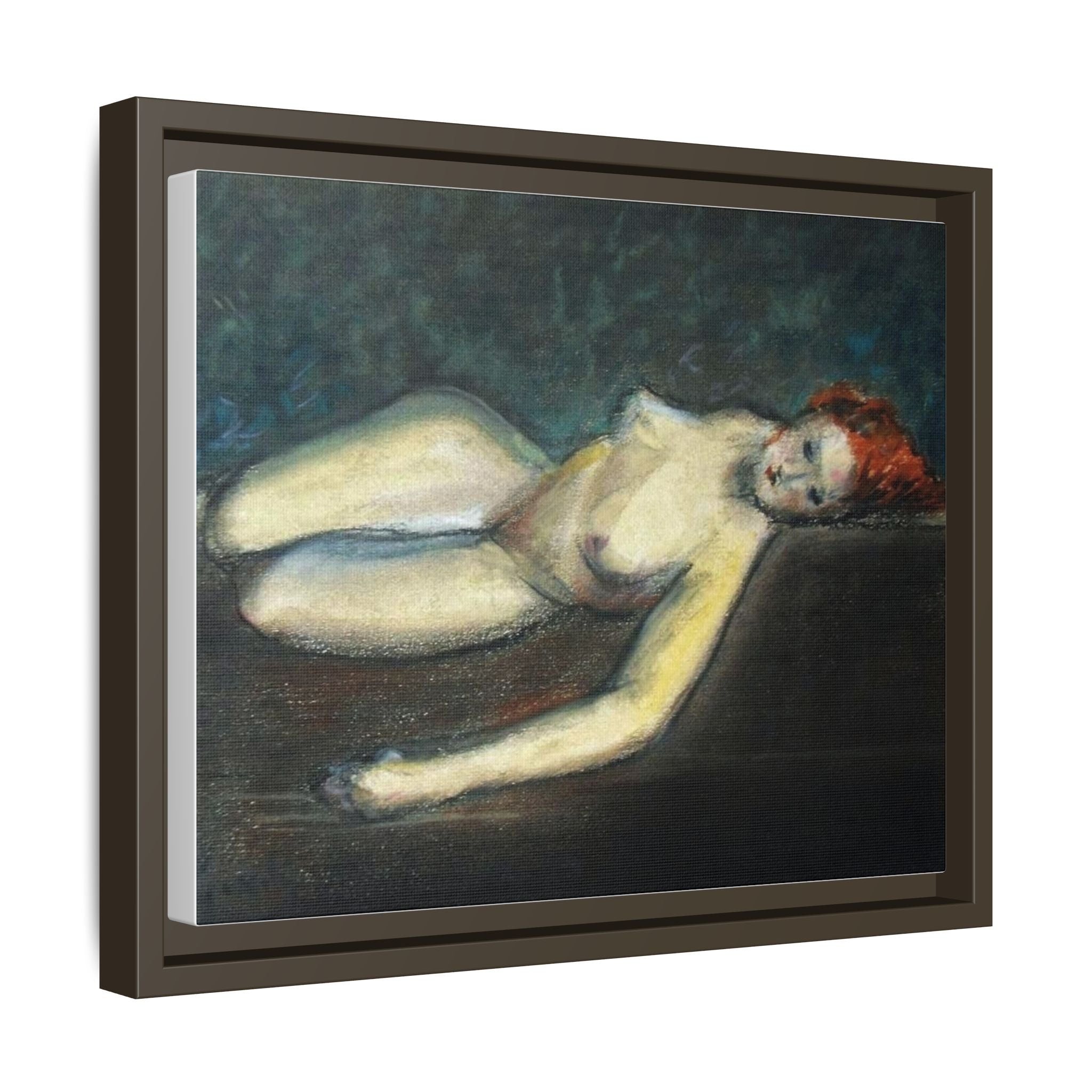 Lying nude by Paul Gosselin Framed Matte Canvas Wall Art Print