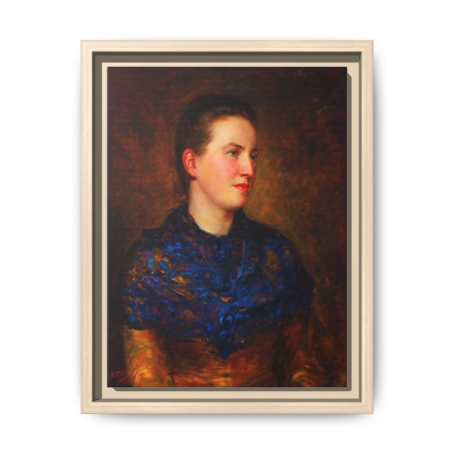 Framed Matte Canvas Portrait Print — Classic Victorian Woman Wall Art