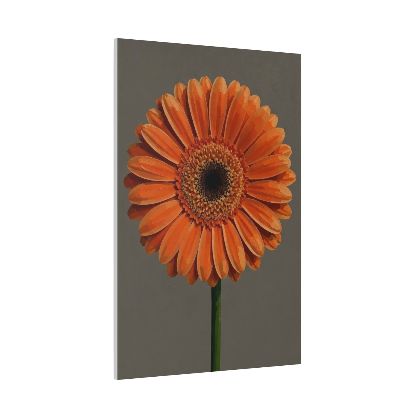Orange Gerbera Flower Matte Canvas Print — Stretched Wall Art