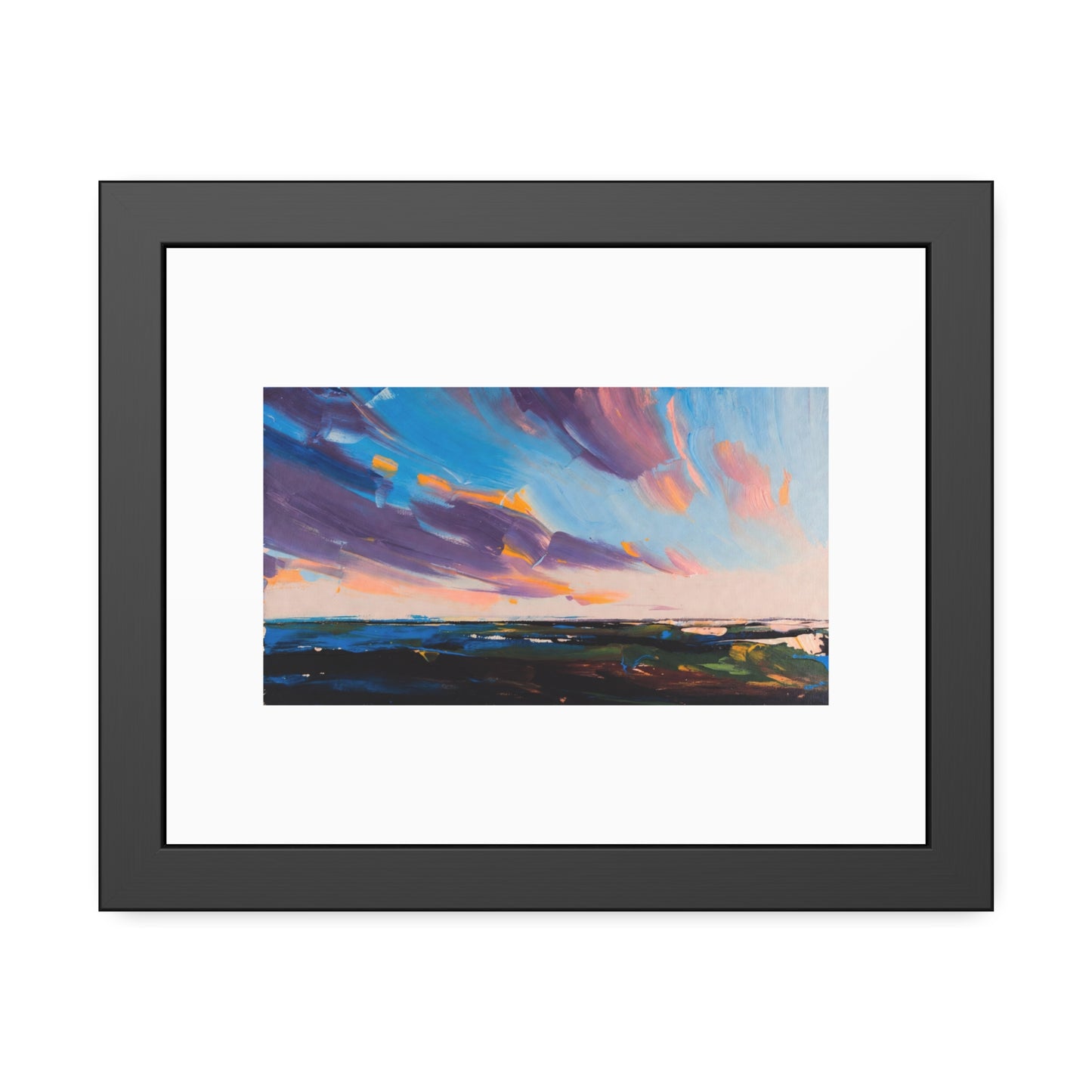 Framed Poster – Colorful Coastal Sunset Landscape Art Print