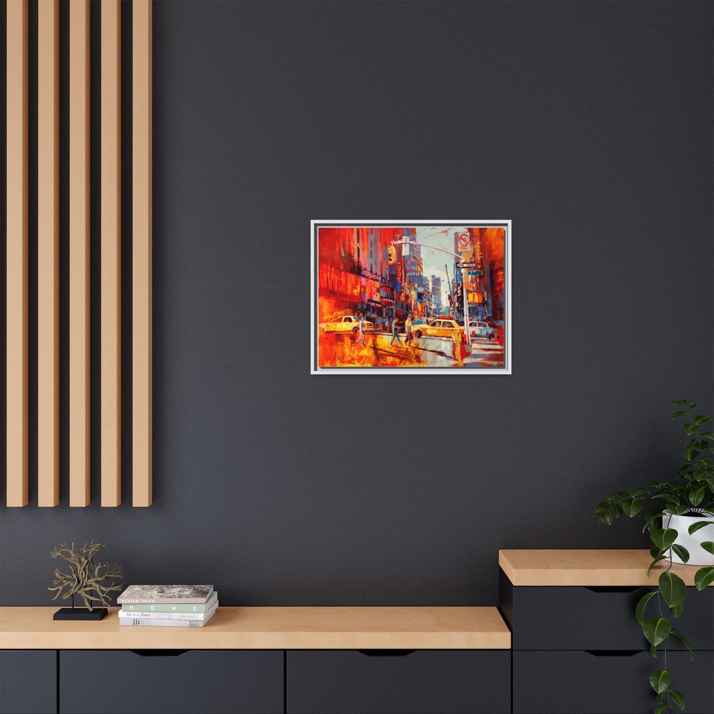 New York 7th AV attributed to Voke Framed Matte Canvas – Art Print