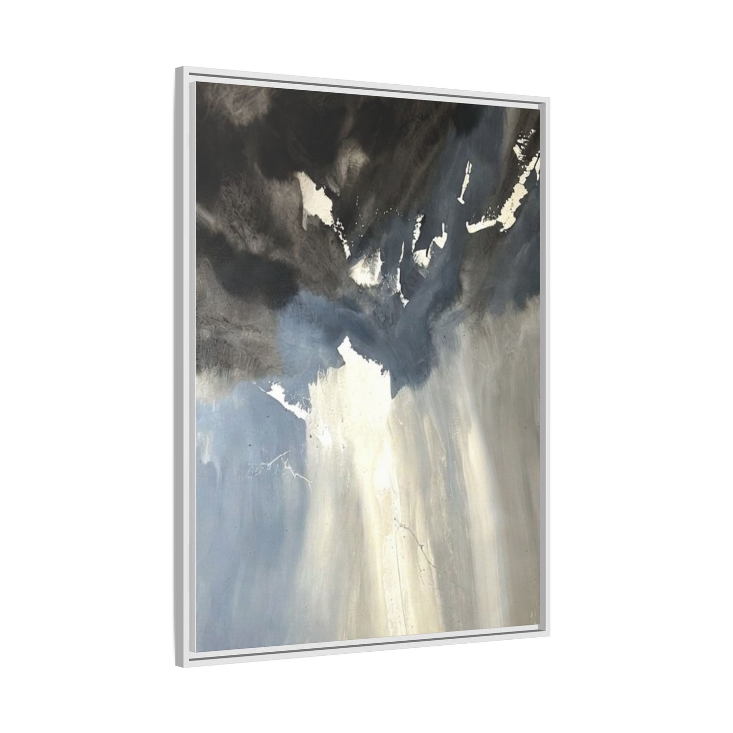 Framed Matte Canvas Art — Moody Abstract Sky Painting