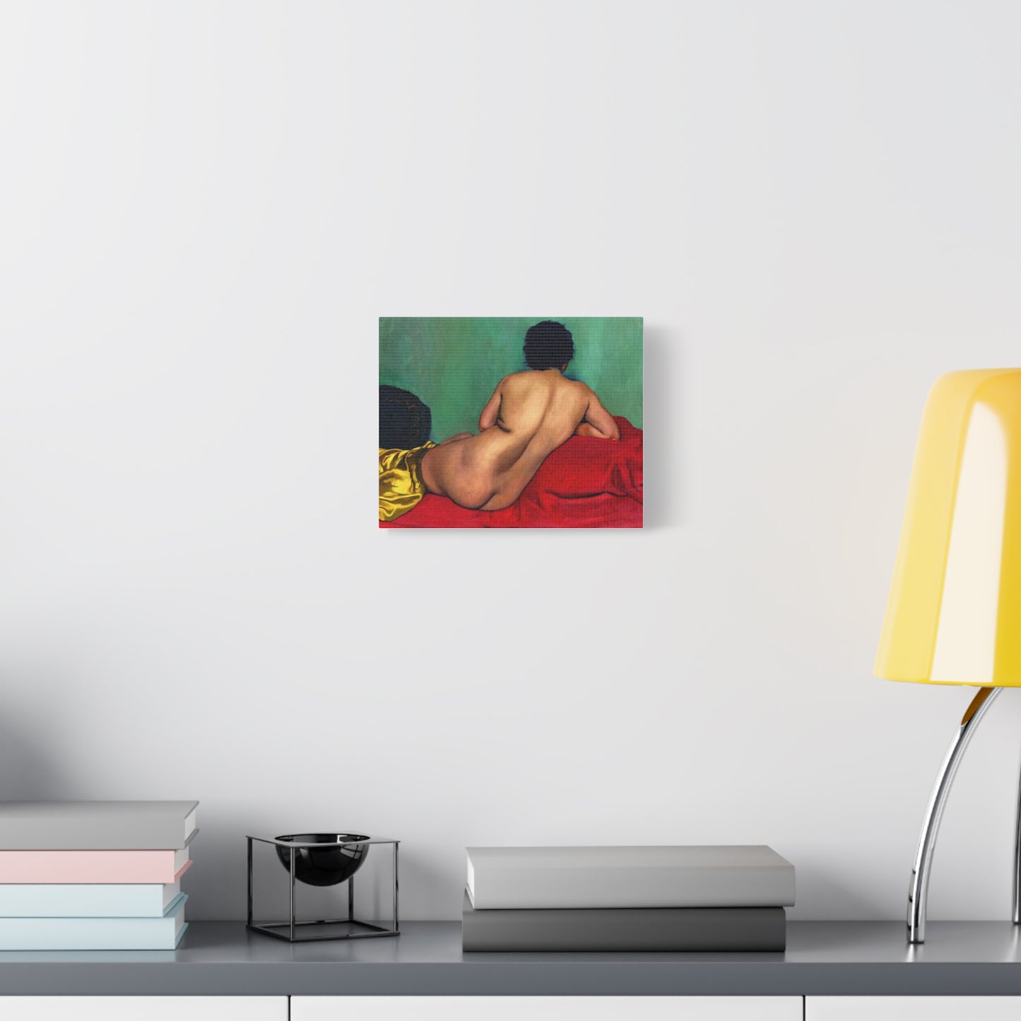 Nu de dos sur un canapé rouge by Félix Vallotton Matte Canvas Wall Art Print