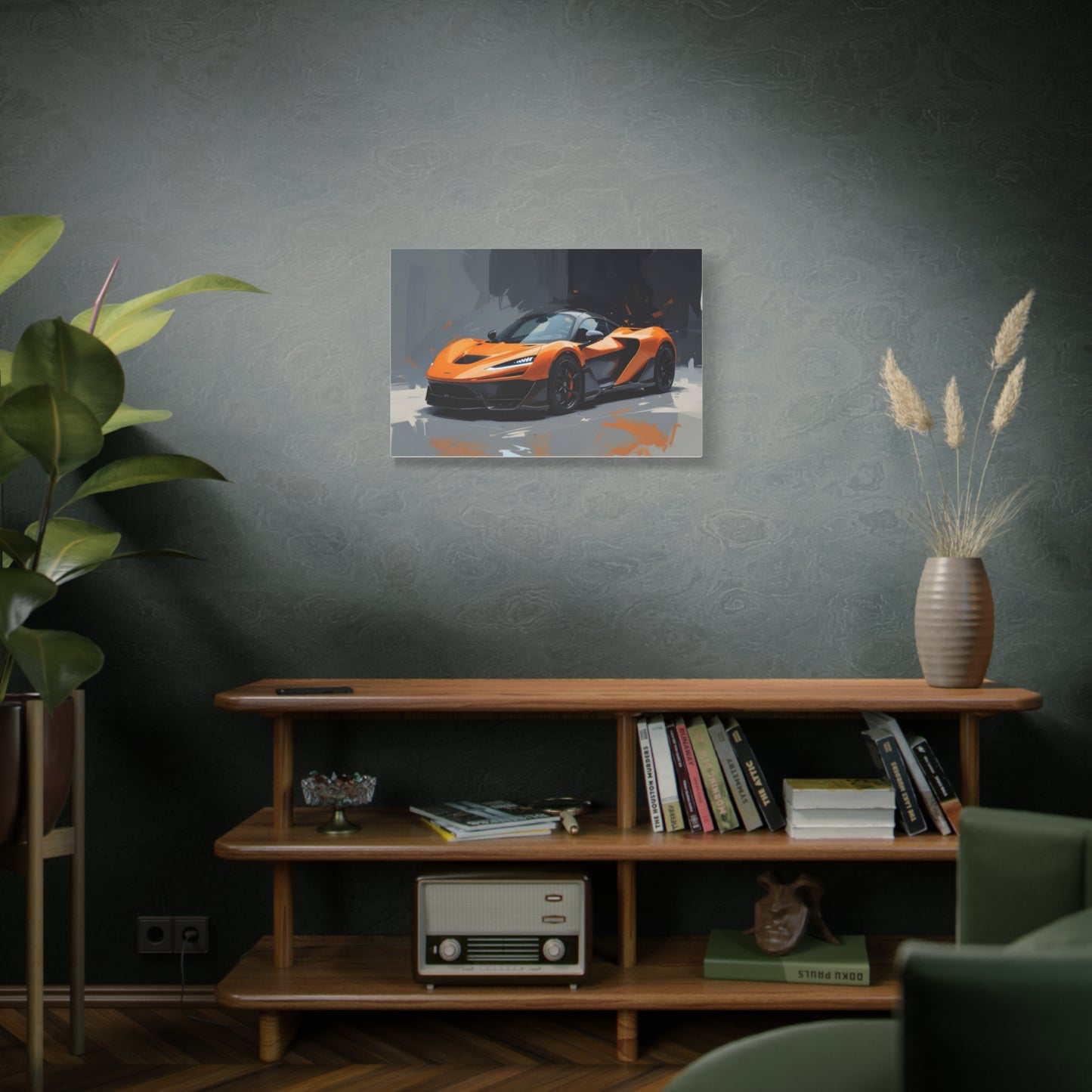 Orange Supercar Matte Canvas Wall Art – Stretched 1.25" Sports Car Print