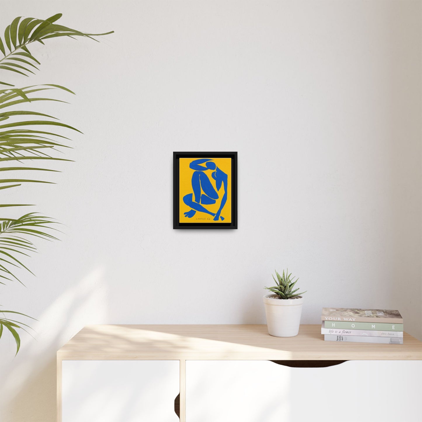 Abstract Blue Nude Matte Canvas Wall Art, Framed
