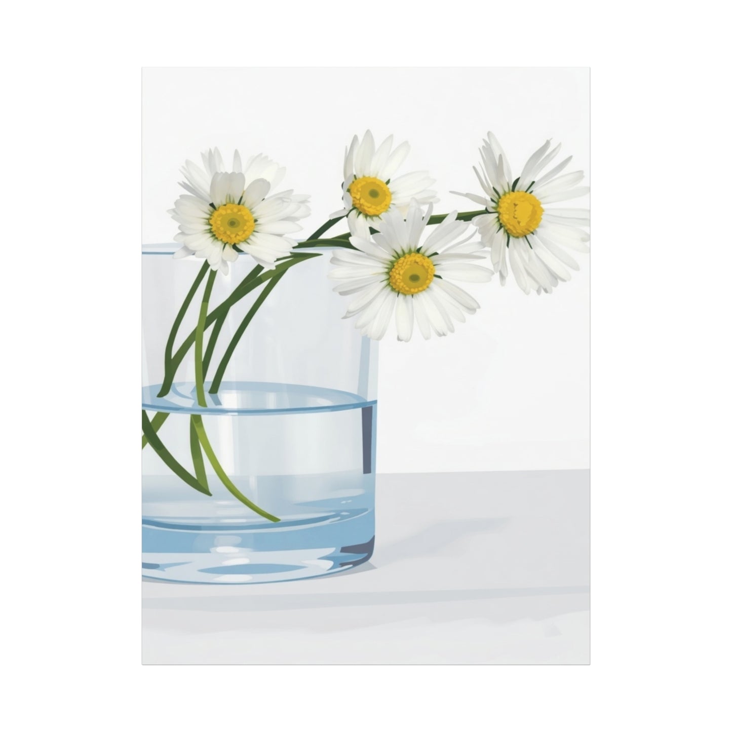 Daisy Glass Vase Canvas Print — Matte Stretched Wall Art