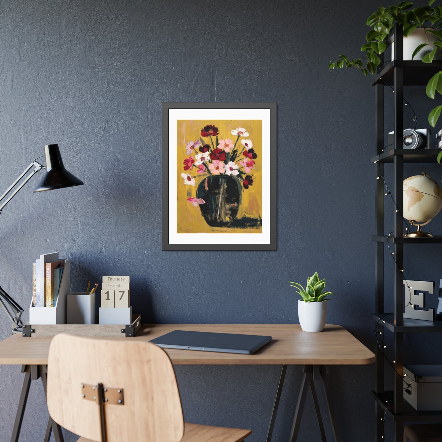 Framed Poster  Abstract Floral Vase Art Print