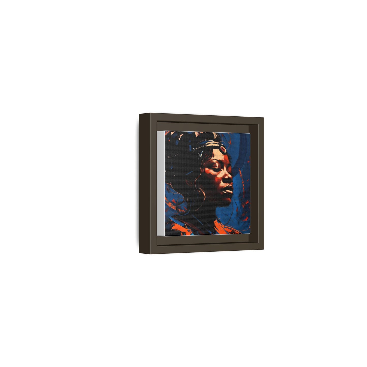 Framed Matte Canvas Art - Vibrant Portrait of a Black Woman (Multi-Color)
