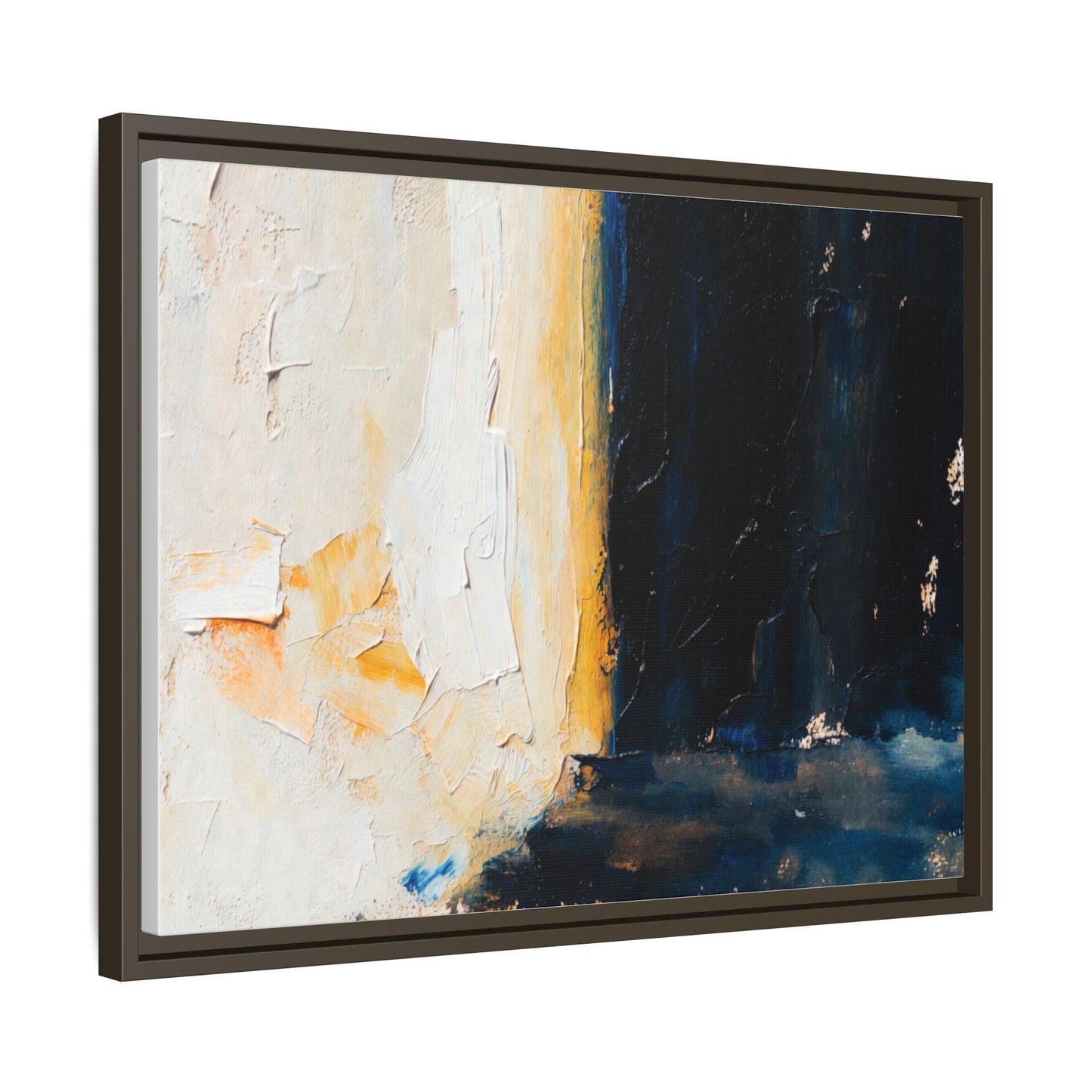 Abstract Coastal Texture Framed Canvas Art — Matte Multi-Color Wall Print