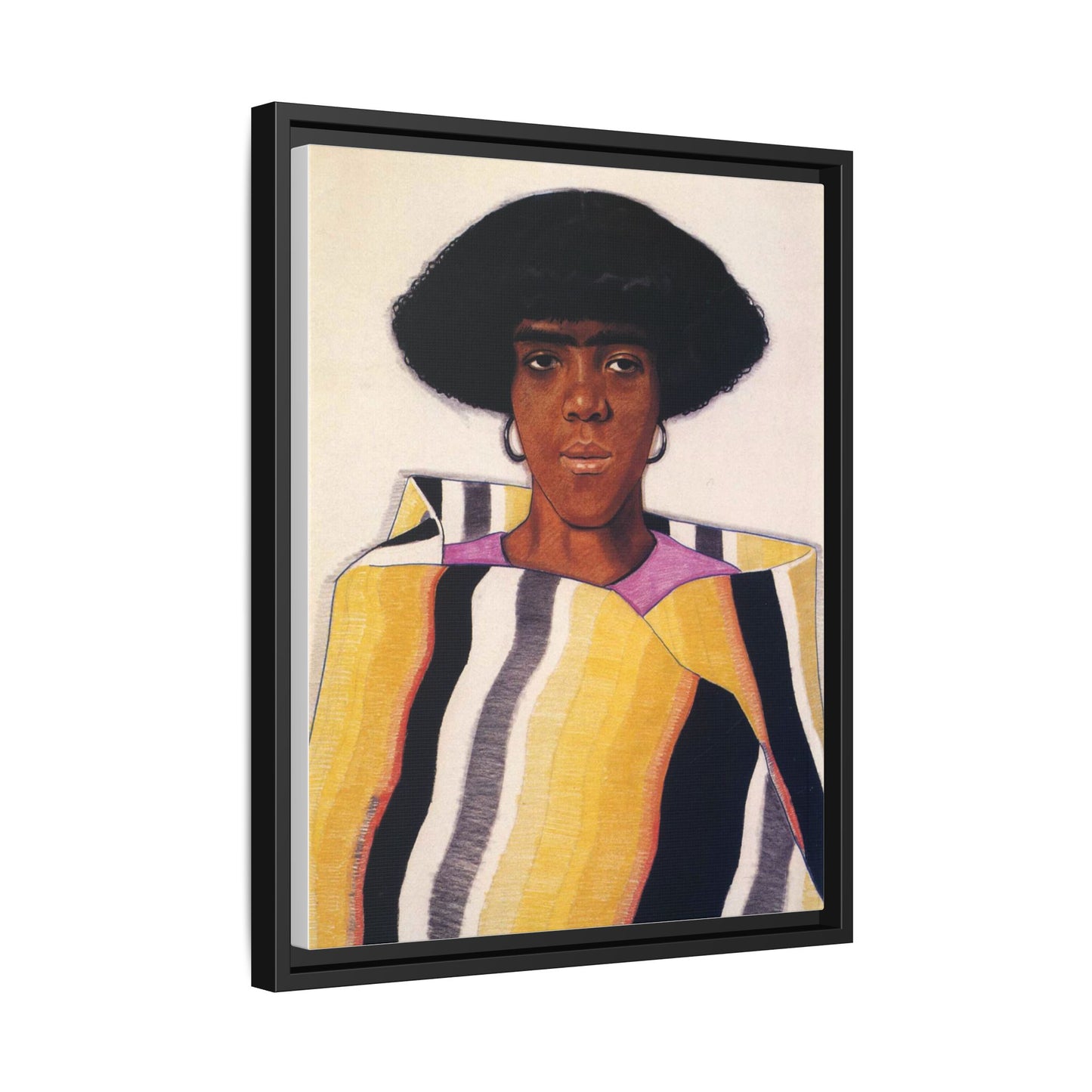 Portrait of an African American Woman by Winold Reiss Framed Matte Canvas Portrait