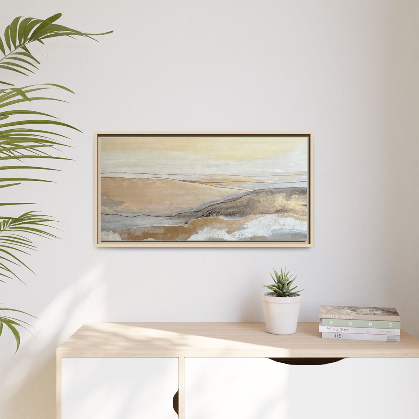 Framed Abstract Coastal Landscape Matte Canvas Wall Art