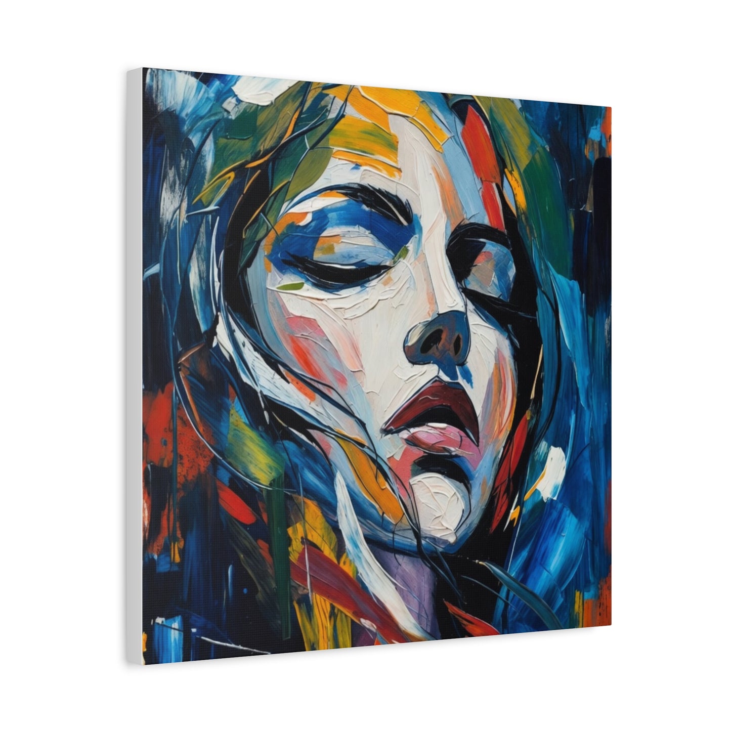Abstract Colorful Woman Portrait Canvas