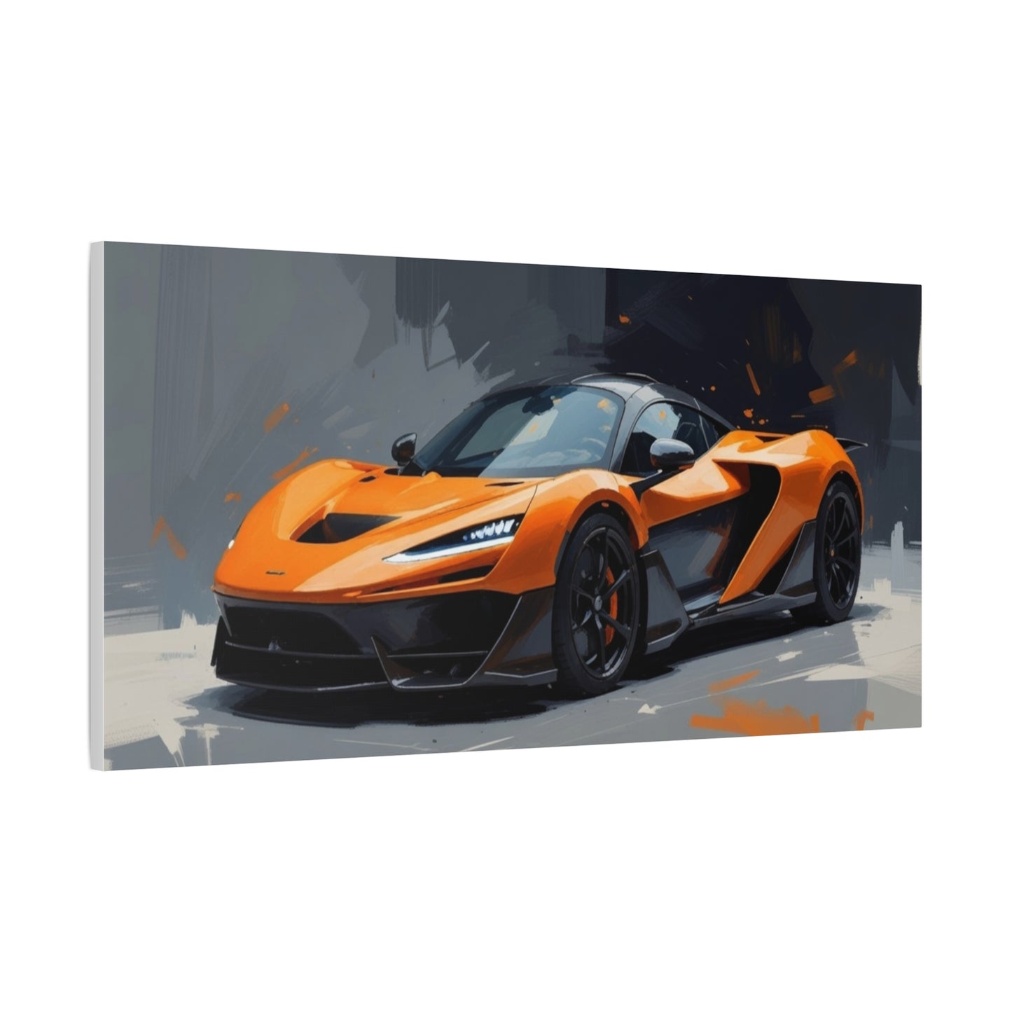 Orange Supercar Matte Canvas Wall Art – Stretched 1.25" Sports Car Print