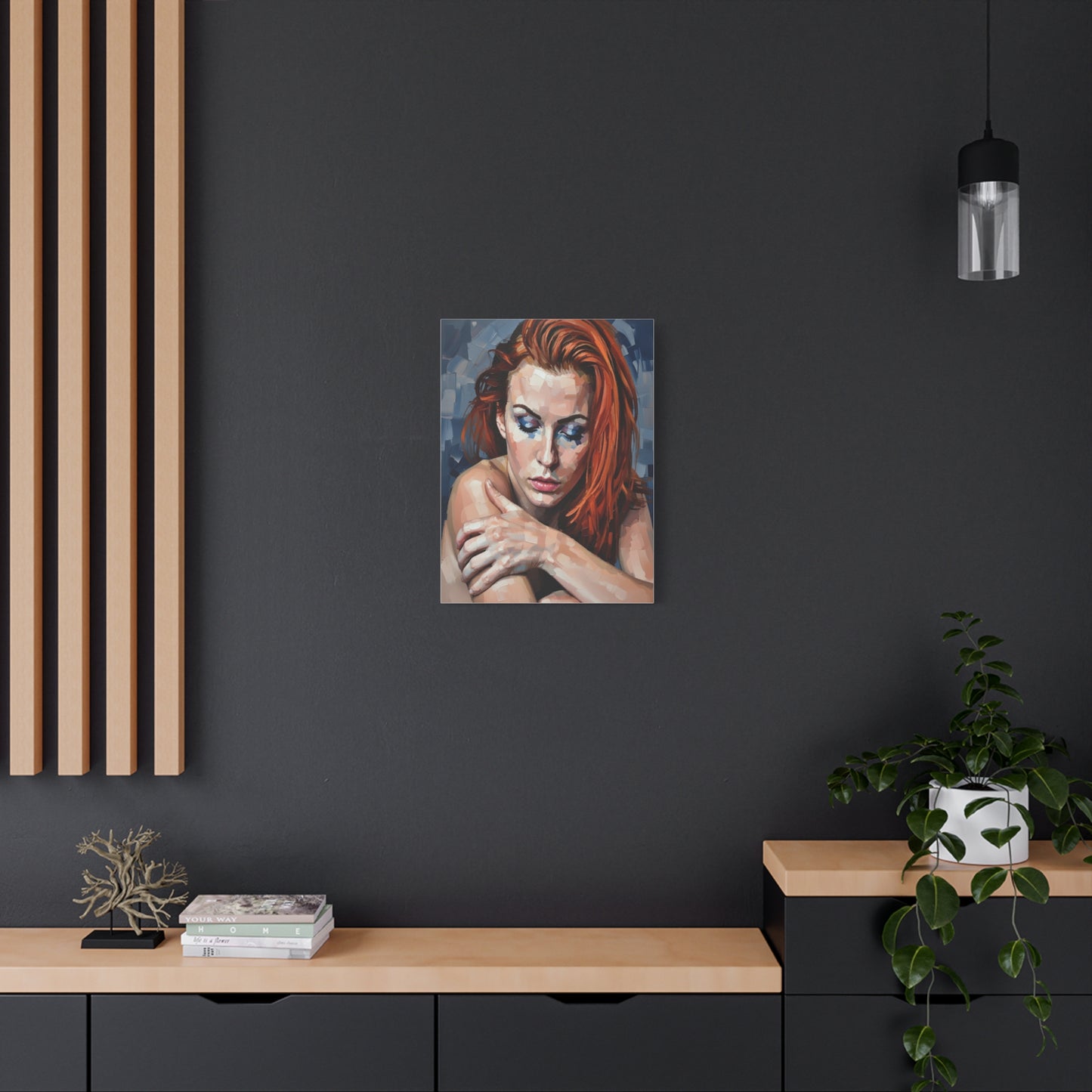 Red-Headed Woman Portrait Canvas Print — Matte Stretched Wall Art