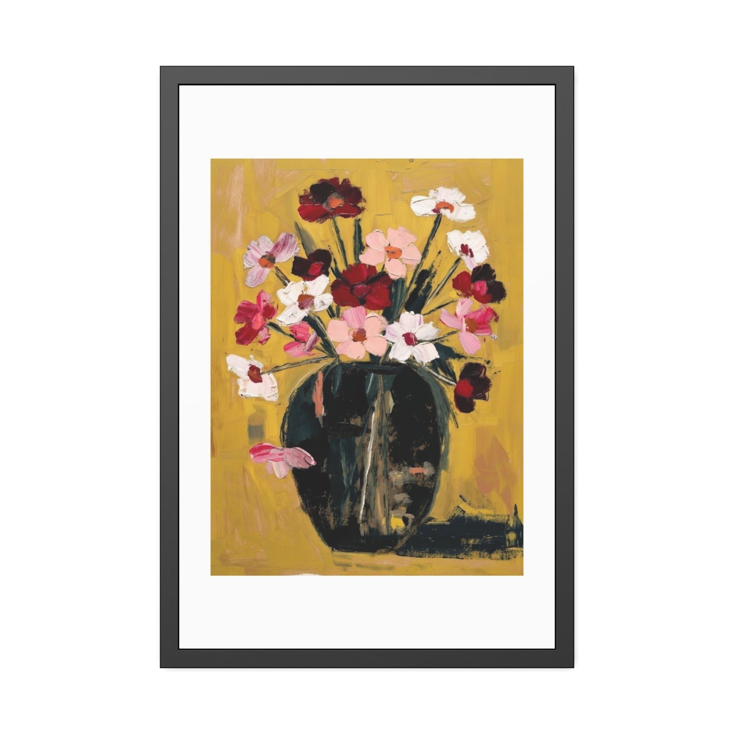 Framed Poster  Abstract Floral Vase Art Print