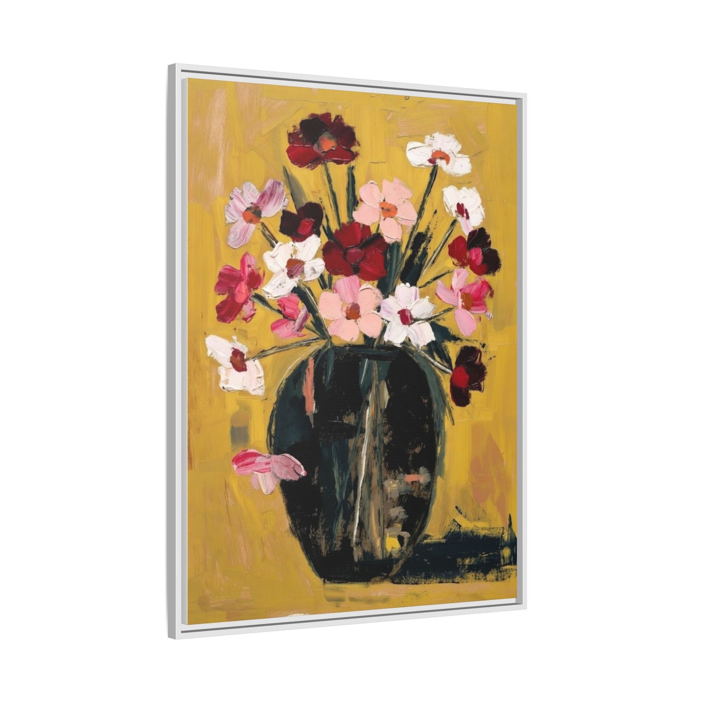 Framed Matte Canvas Floral Still Life Wall Art