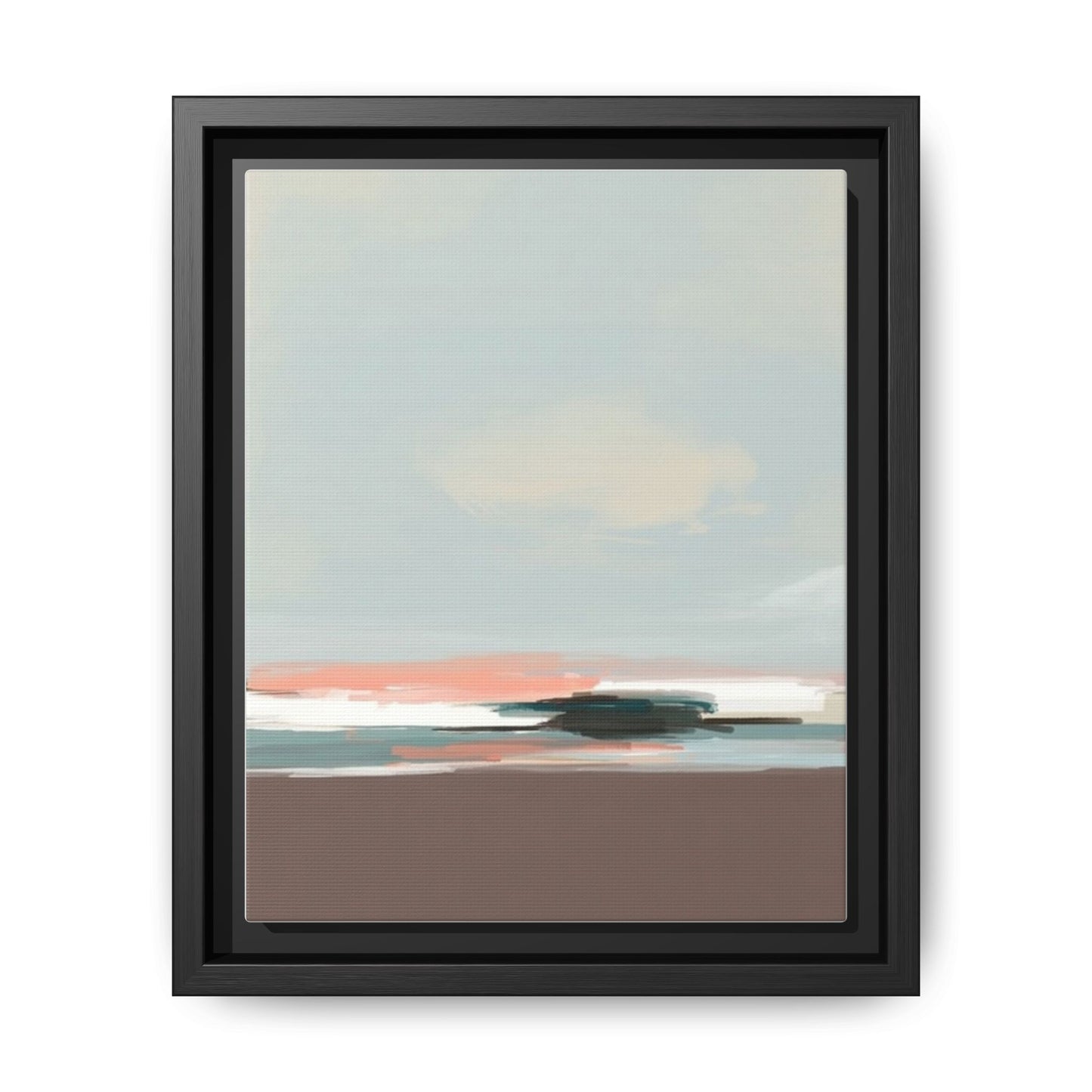Framed Matte Canvas Print — Soft Coastal Abstract Landscape