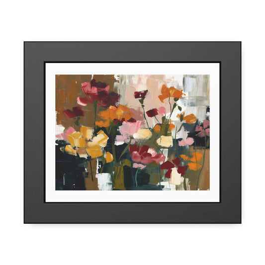 Framed Floral Art Print — Abstract Wildflower Poster for Living Room & Bedroom Décor