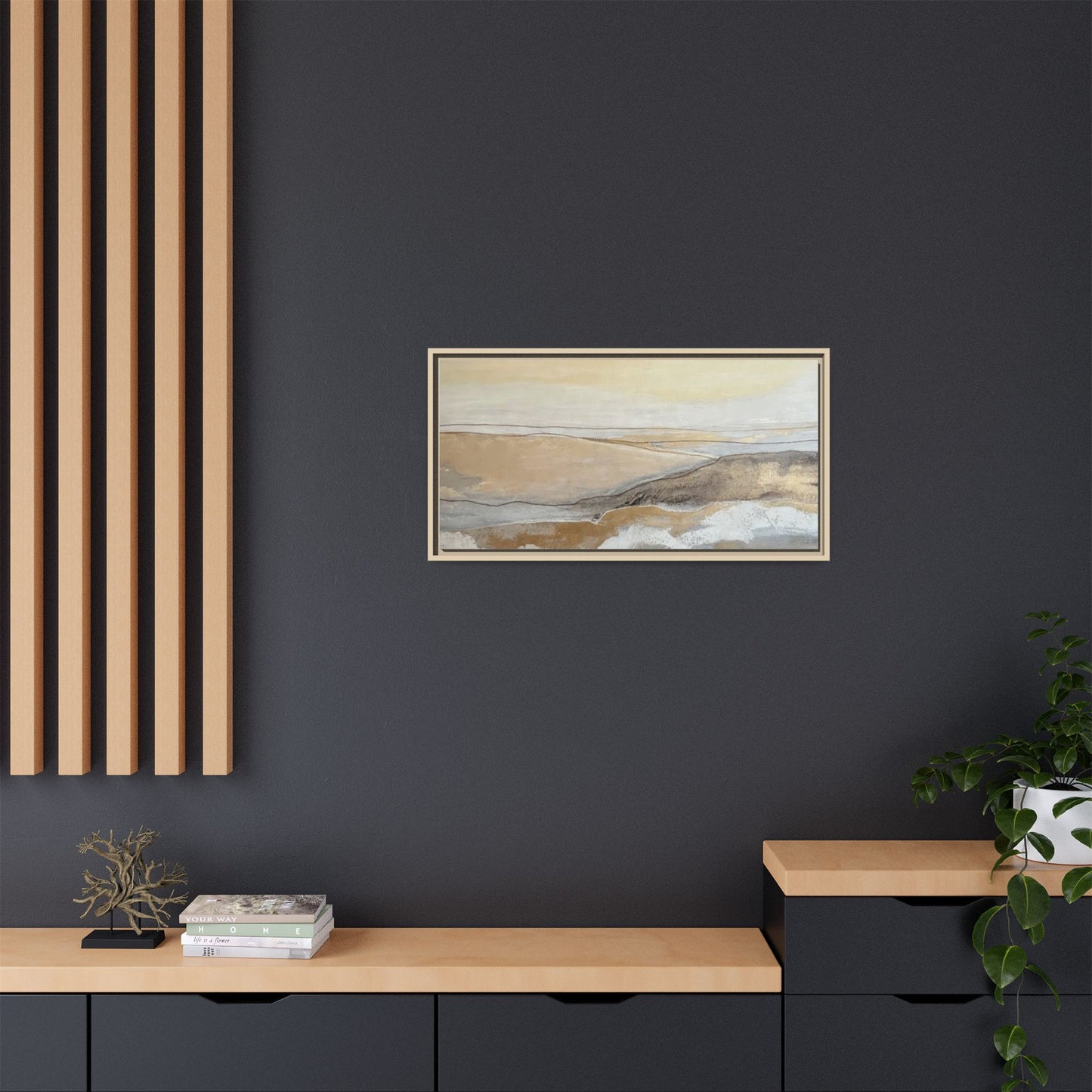 Framed Abstract Coastal Landscape Matte Canvas Wall Art