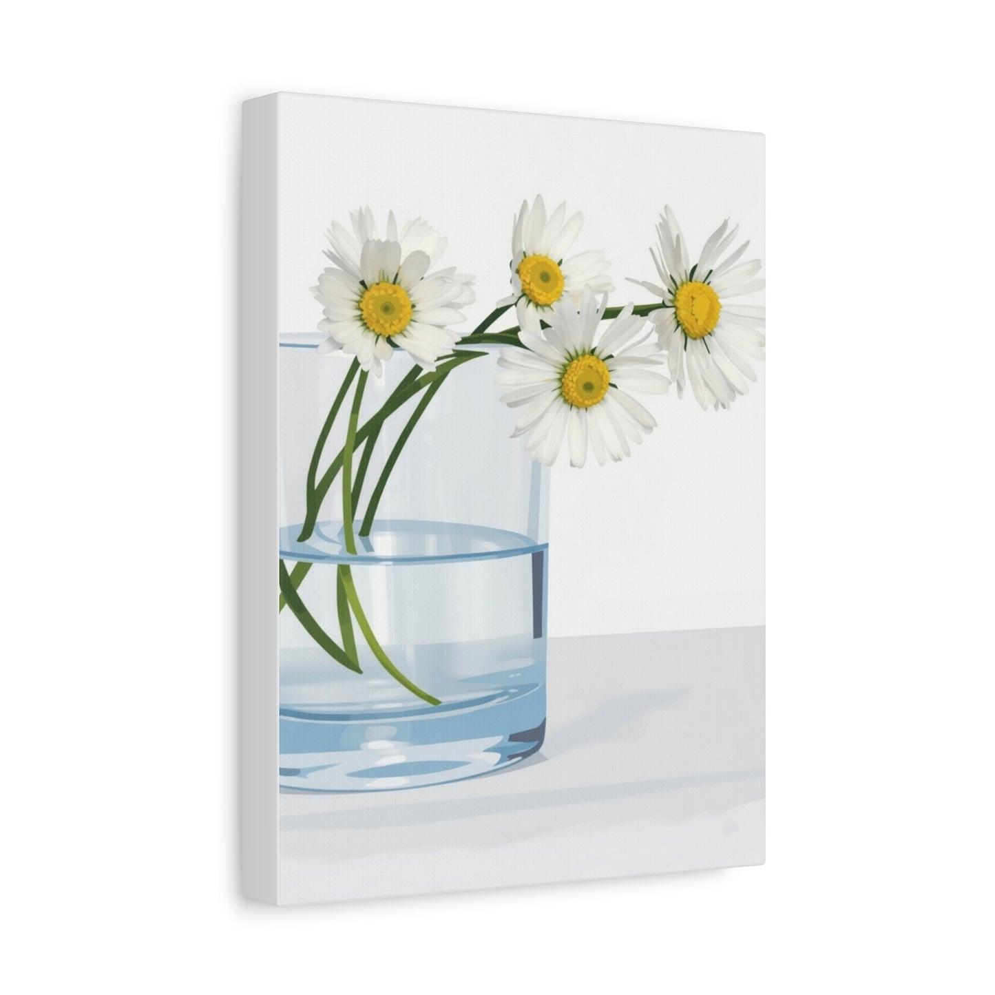 Daisy Glass Vase Canvas Print — Matte Stretched Wall Art