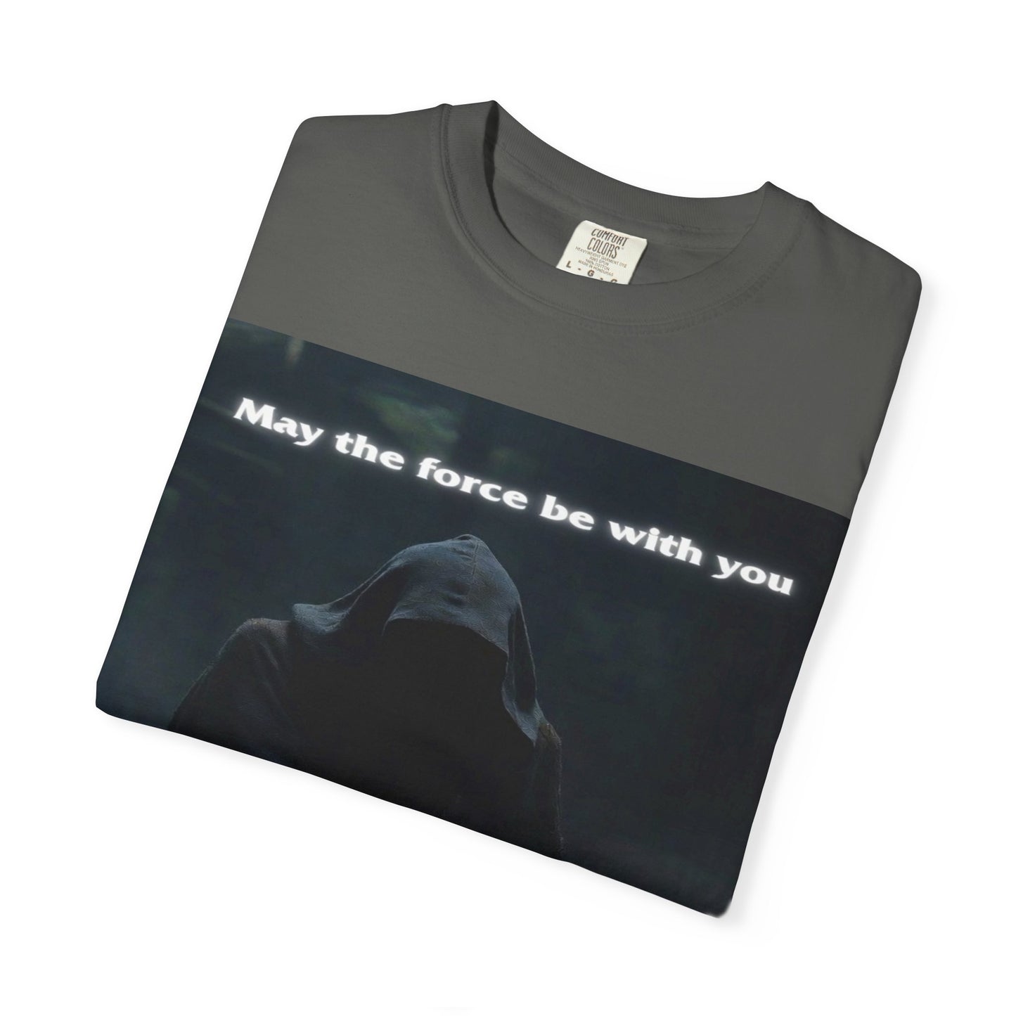 May the Force Be With You T-Shirt — Dark Hooded Lightsaber Graphic Tee