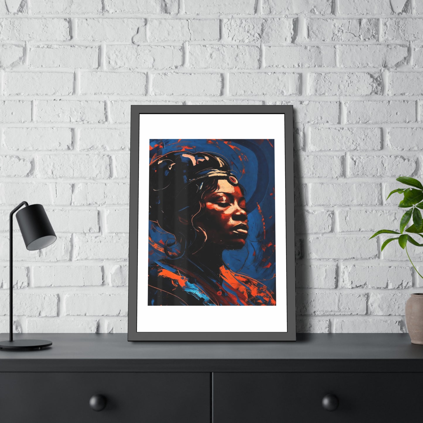 Framed Art Poster — Bold Abstract Portrait Wall Art