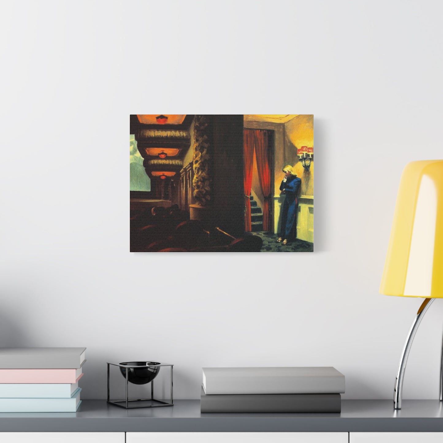 New York movie by Edward hopper Matte Canvas Wall Art Print