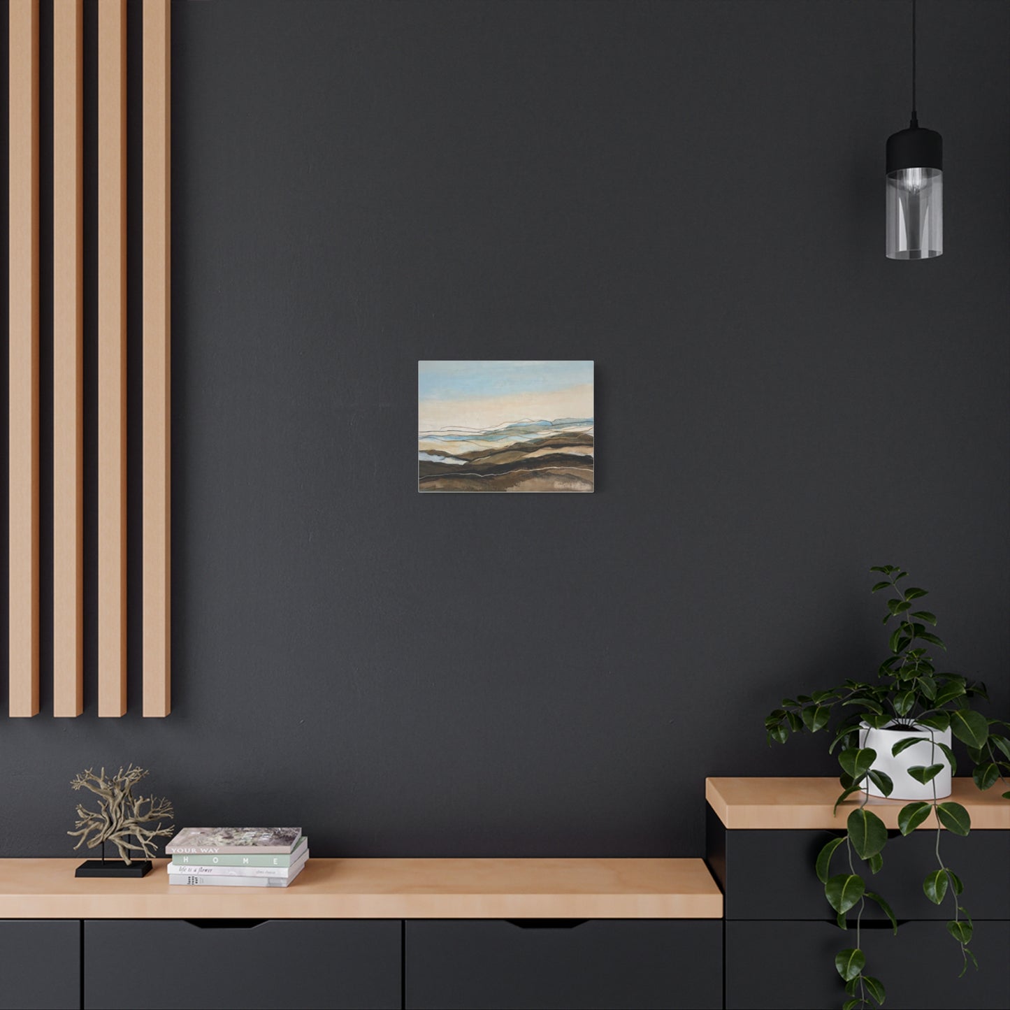 Abstract Coastal Landscape Matte Canvas – Stretched Wall Art