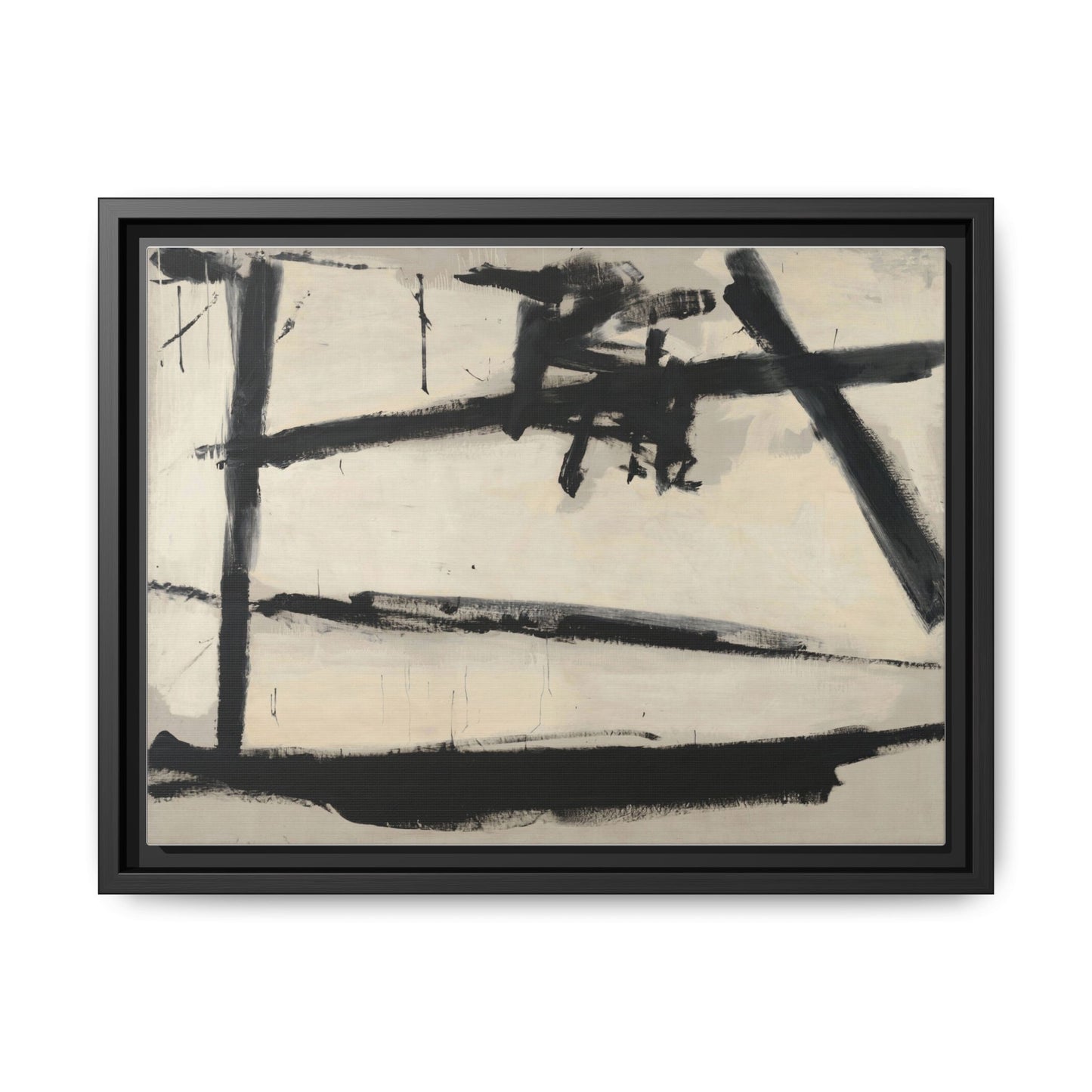 Painting Number 2 by Franz Kline Framed Abstract Canvas Art Print