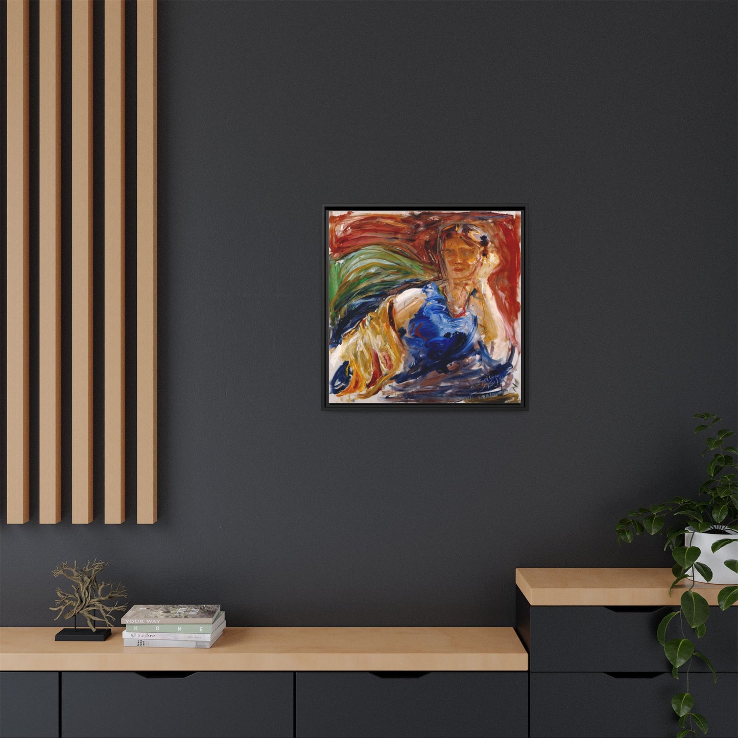 Portrait of hyllis Sjostrom by Akseli Gallen-Kallela Canvas Matte Framed Wall Art Print