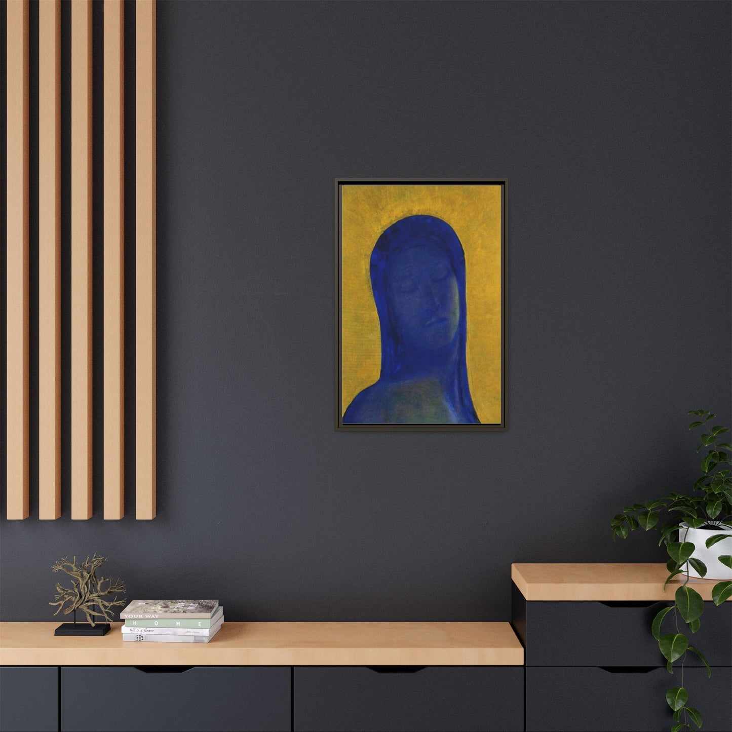 Closed Eyes by Odilon Redon Framed Matte Canvas Wall Art Print