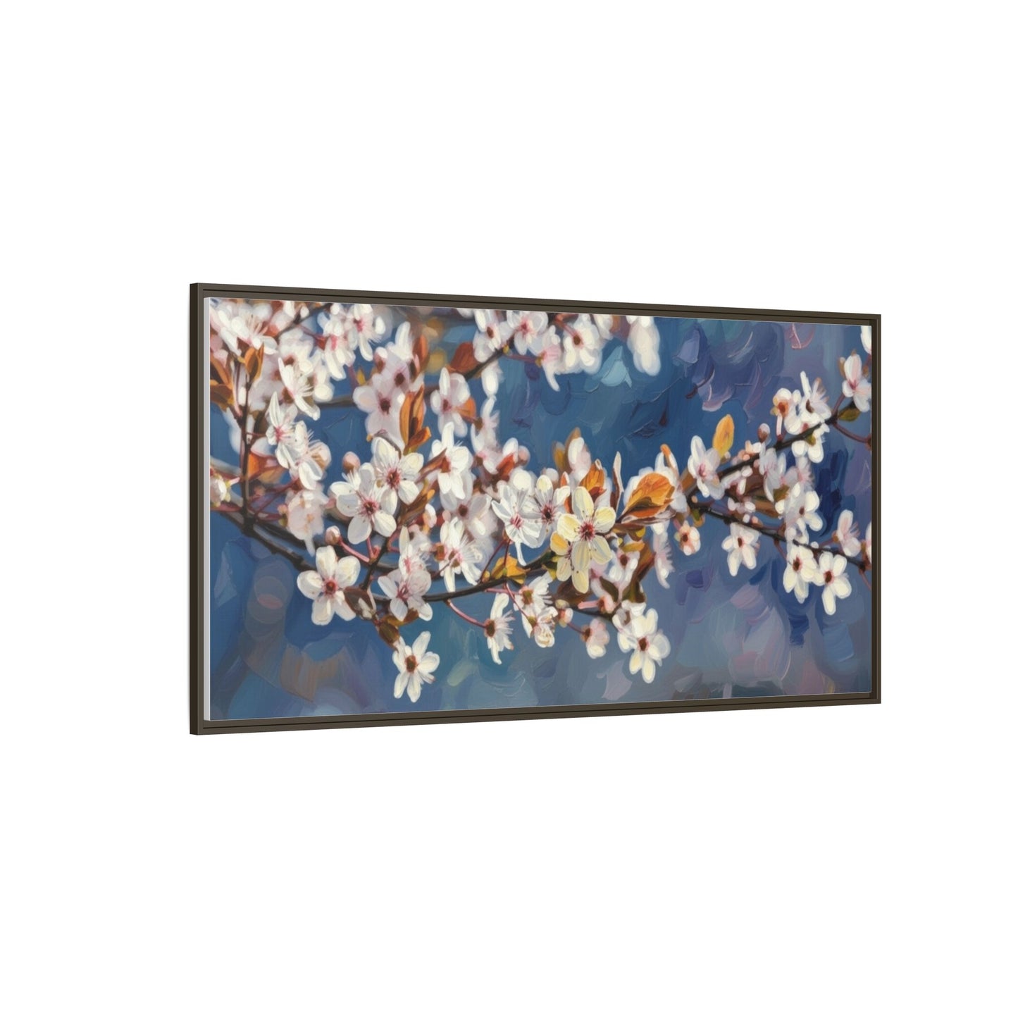 Framed Matte Canvas Print — Cherry Blossom Branch Wall Art