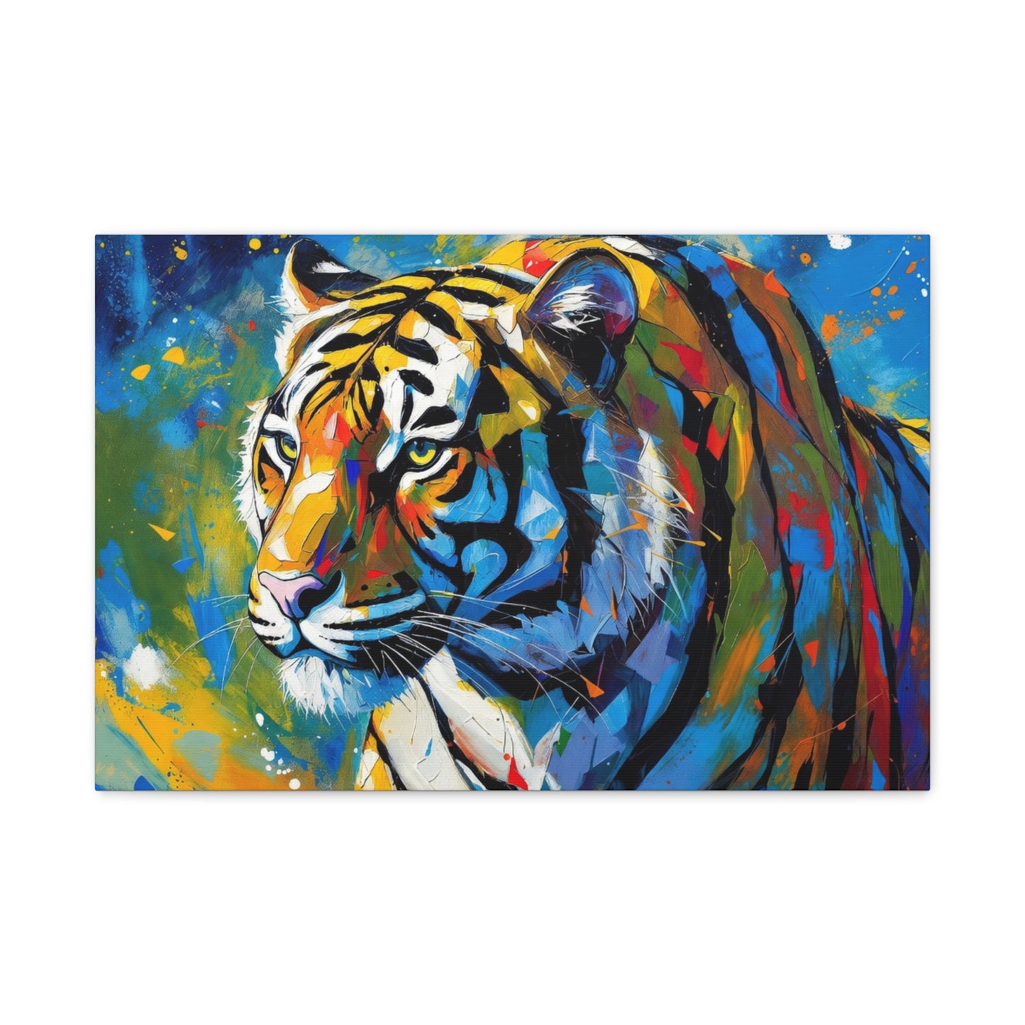 Colorful Tiger Matte Canvas Wall Art — Vibrant Stretched 1.25"