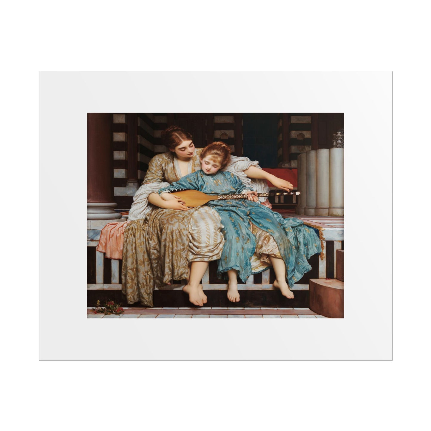 Music Lesson by Frederic Leighton Wall Art Print
