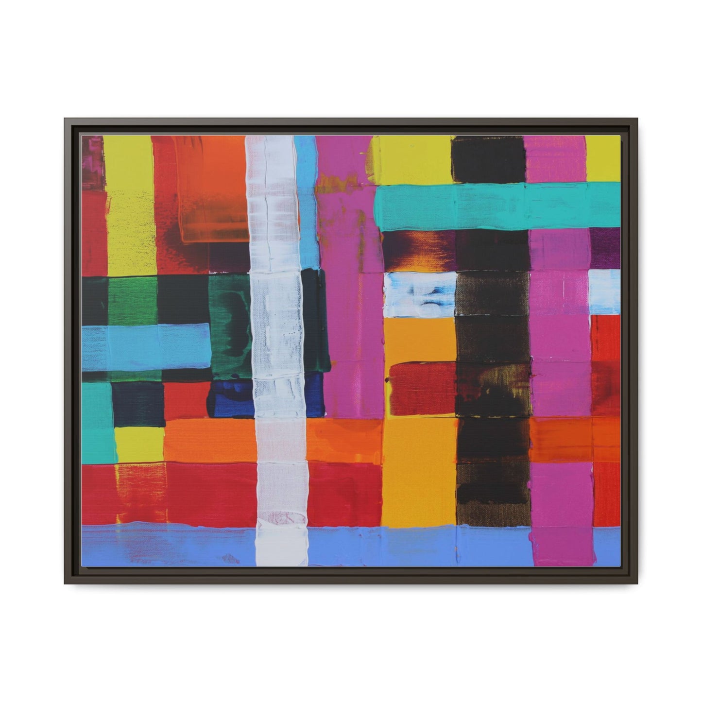 Farbfeld Malerei (Acryl) by Unknown Artist Matte Framed Canvas Wall Art Print