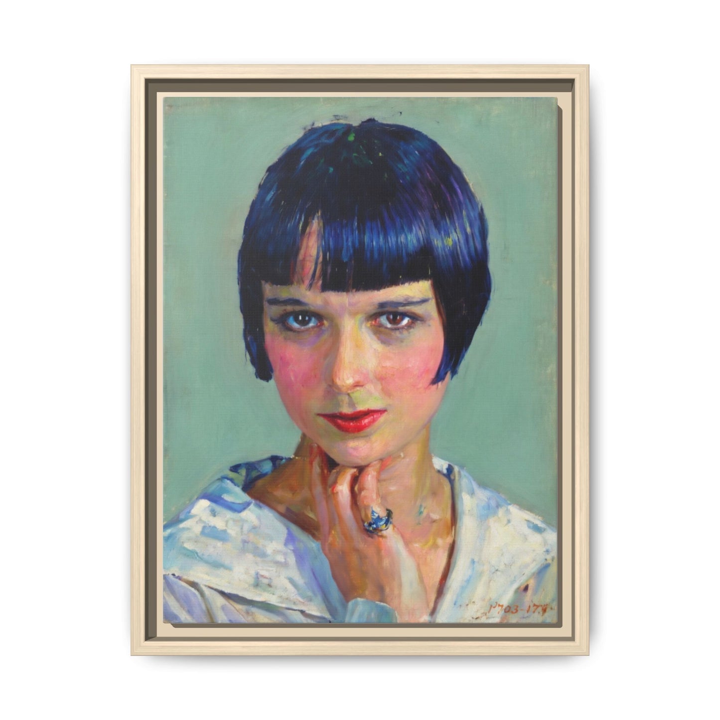 Framed Matte Canvas Portrait Print — Vintage Flapper Woman