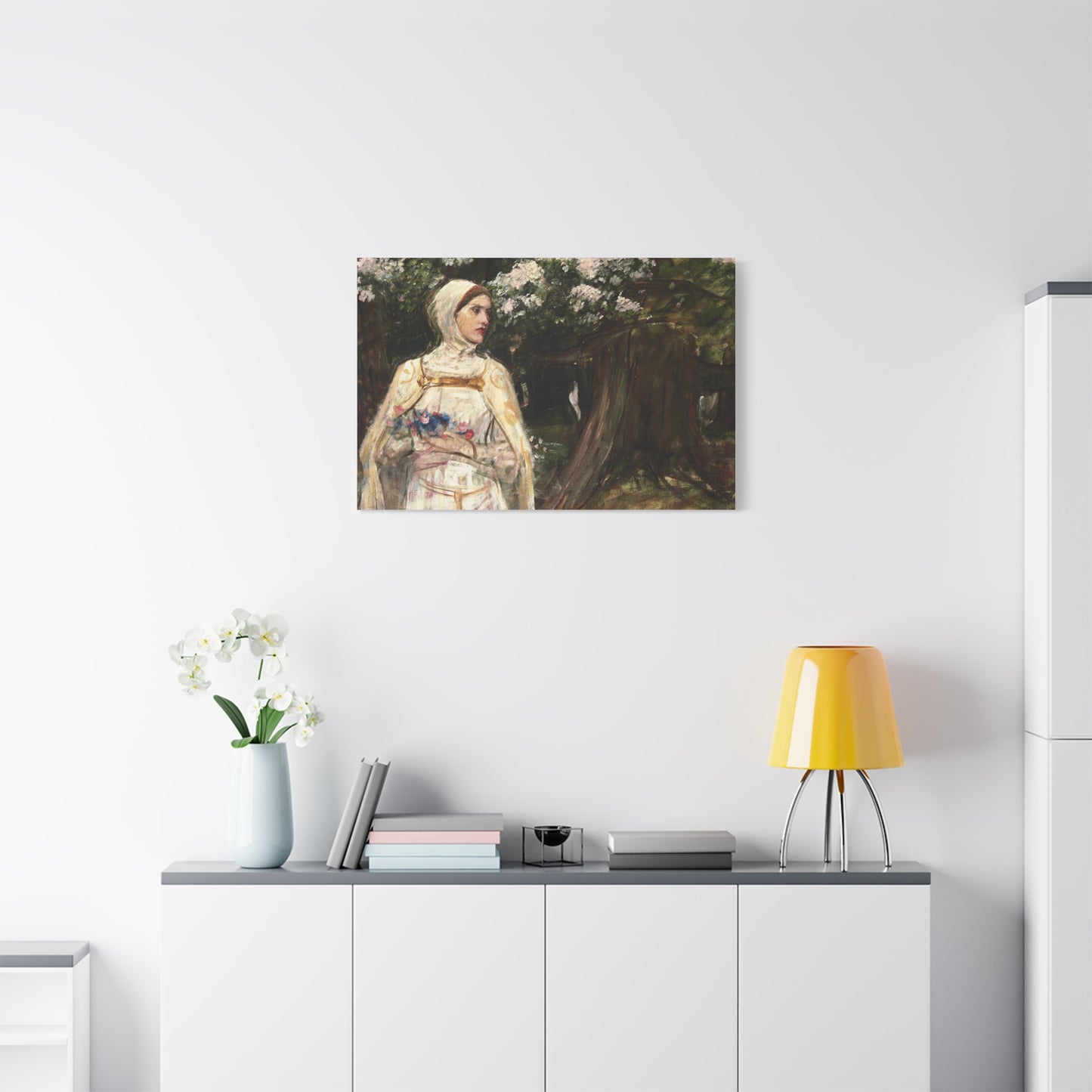 Matilda (formerly called Beatrice) by John William Waterhouse Matte Canvas Wall Art Print
