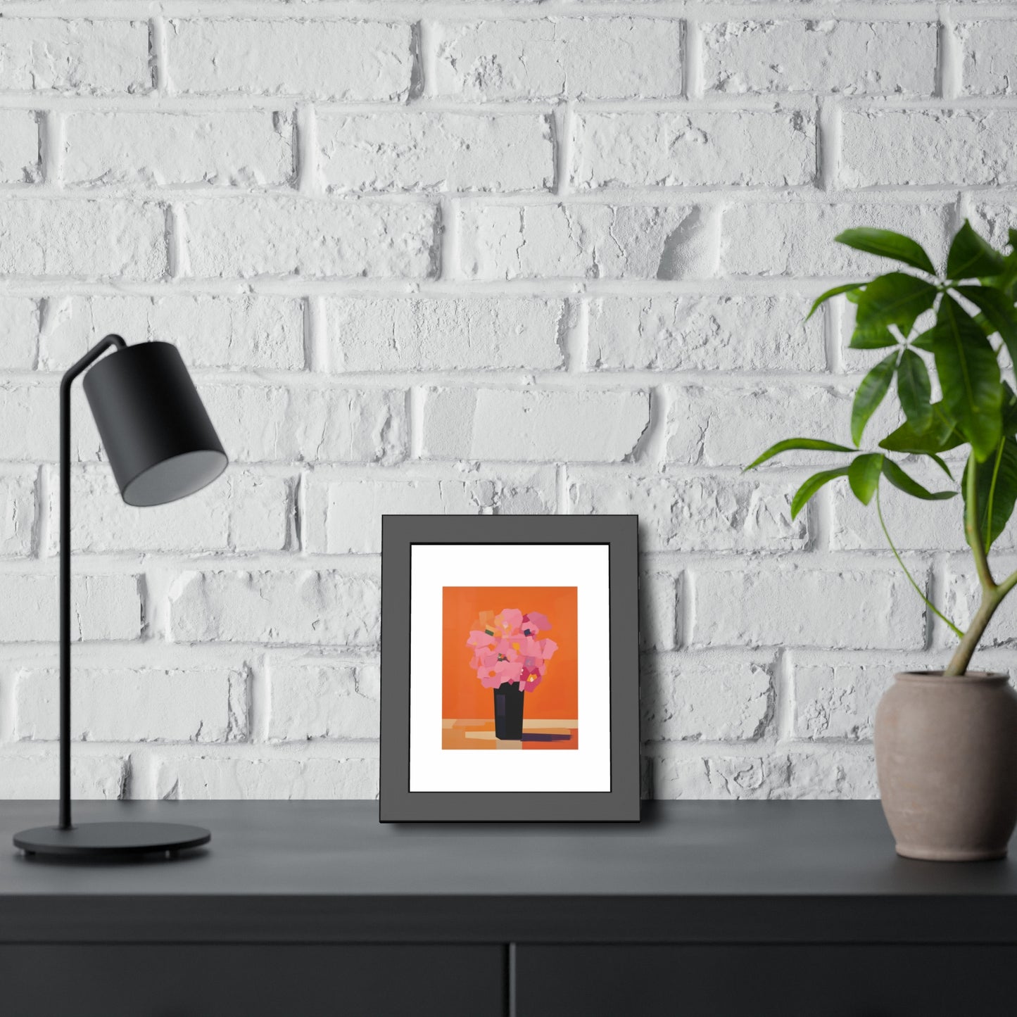 Floral Still Life Framed Poster — Pink Bouquet Art Print