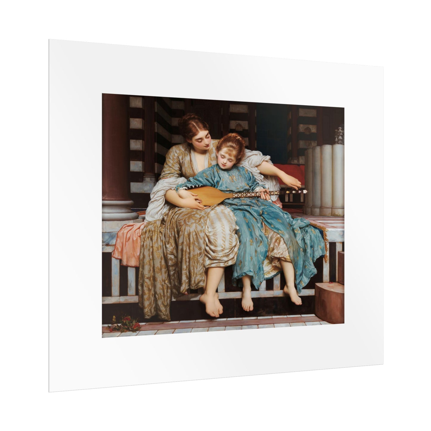 Music Lesson by Frederic Leighton Wall Art Print