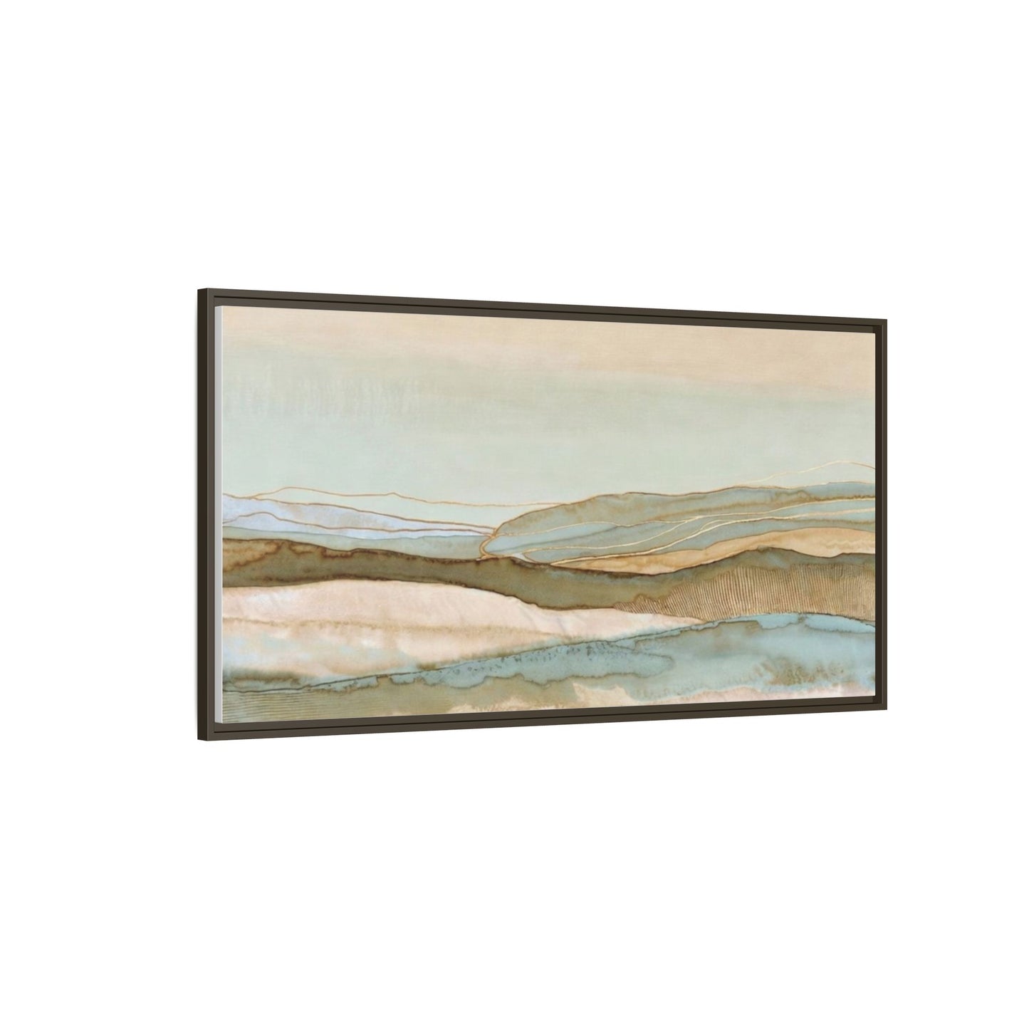 Framed Matte Canvas Coastal Abstract Landscape Wall Art