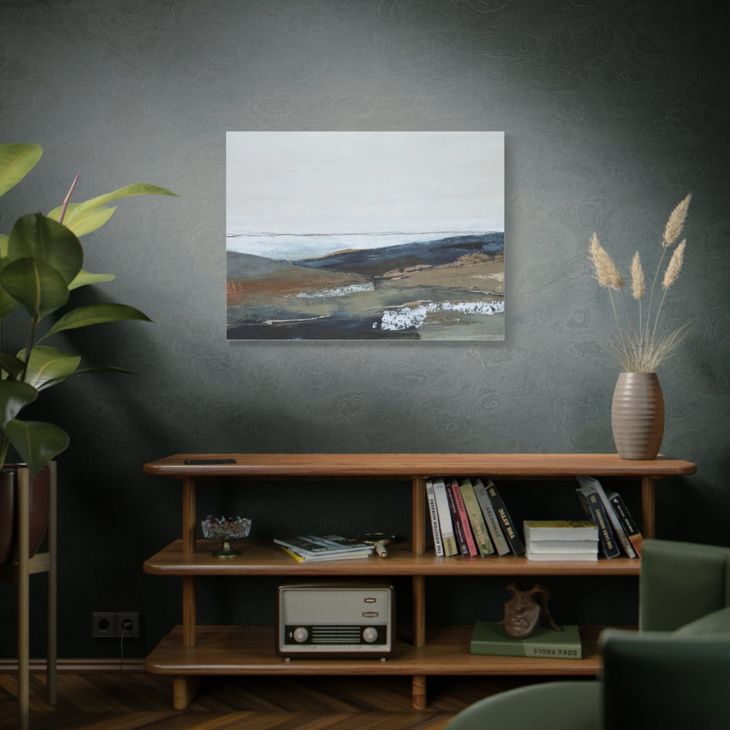 Abstract Coastal Landscape Canvas — Stretched Matte Wall Art