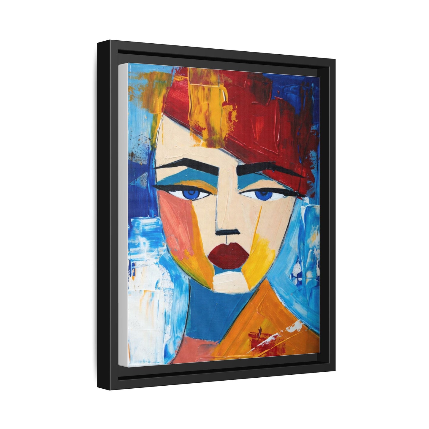 Abstract Colorful Portrait Framed Canvas Art
