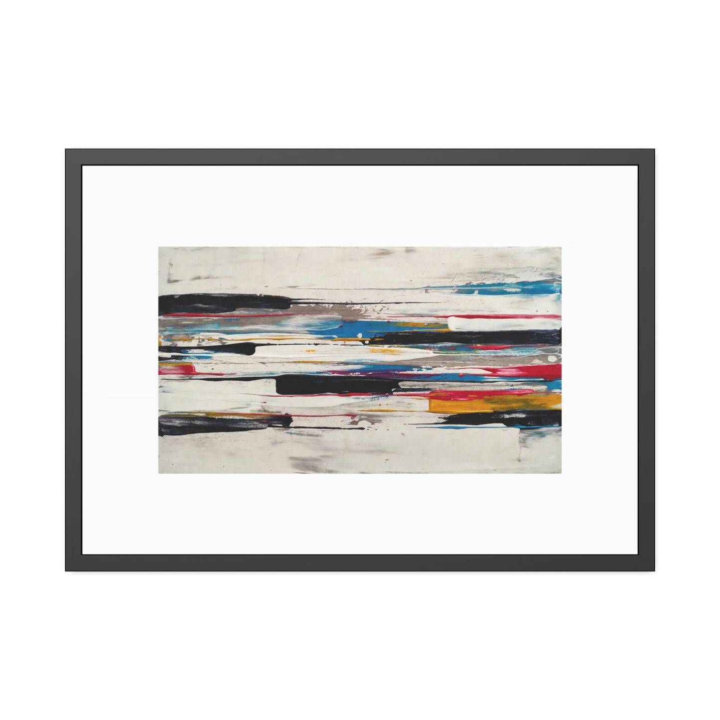 Abstract Color Stripe Framed Poster - Modern Minimalist Wall Art